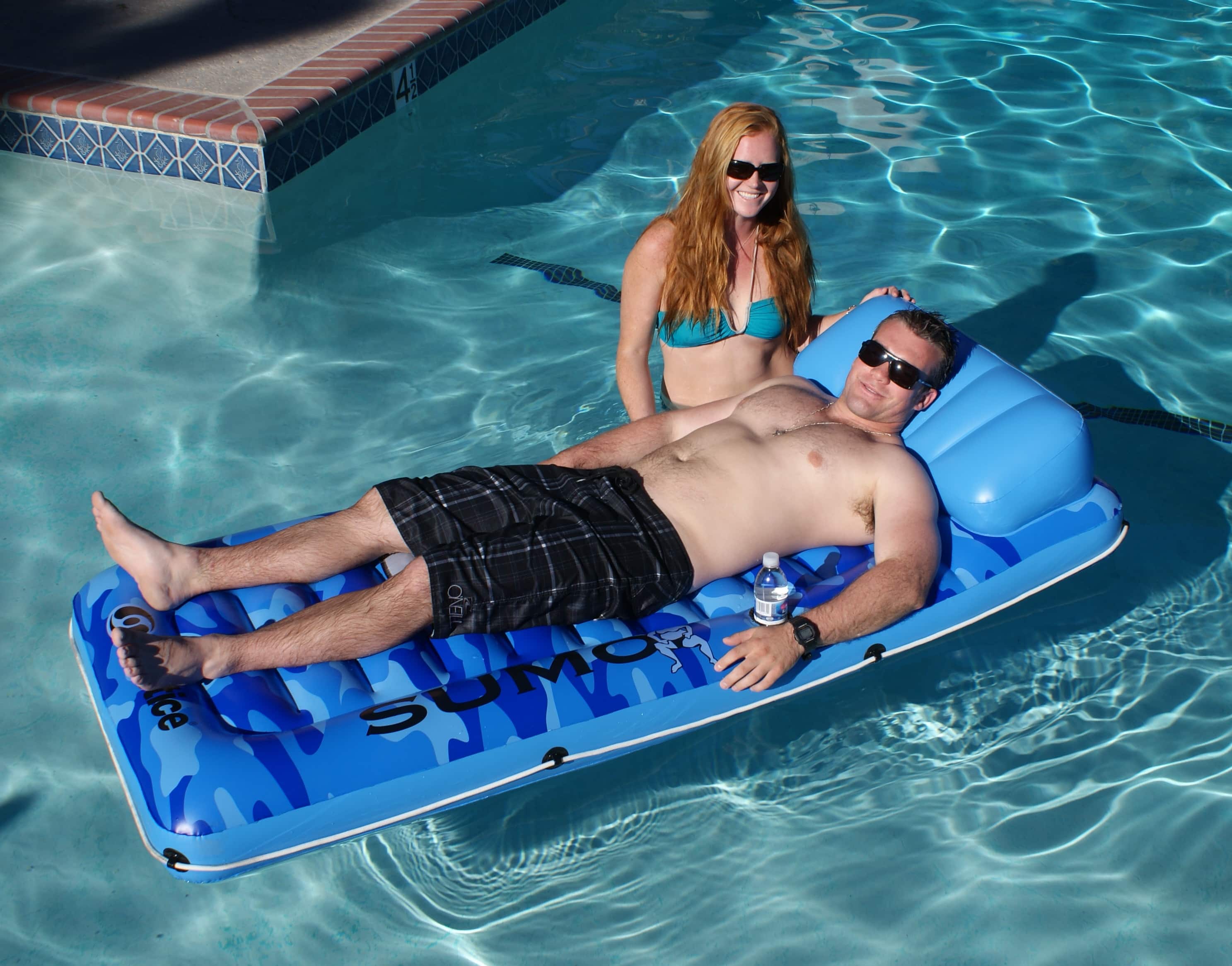 7ft. Inflatable Blue Camouflage Sumo Sized Swimming Pool Raft