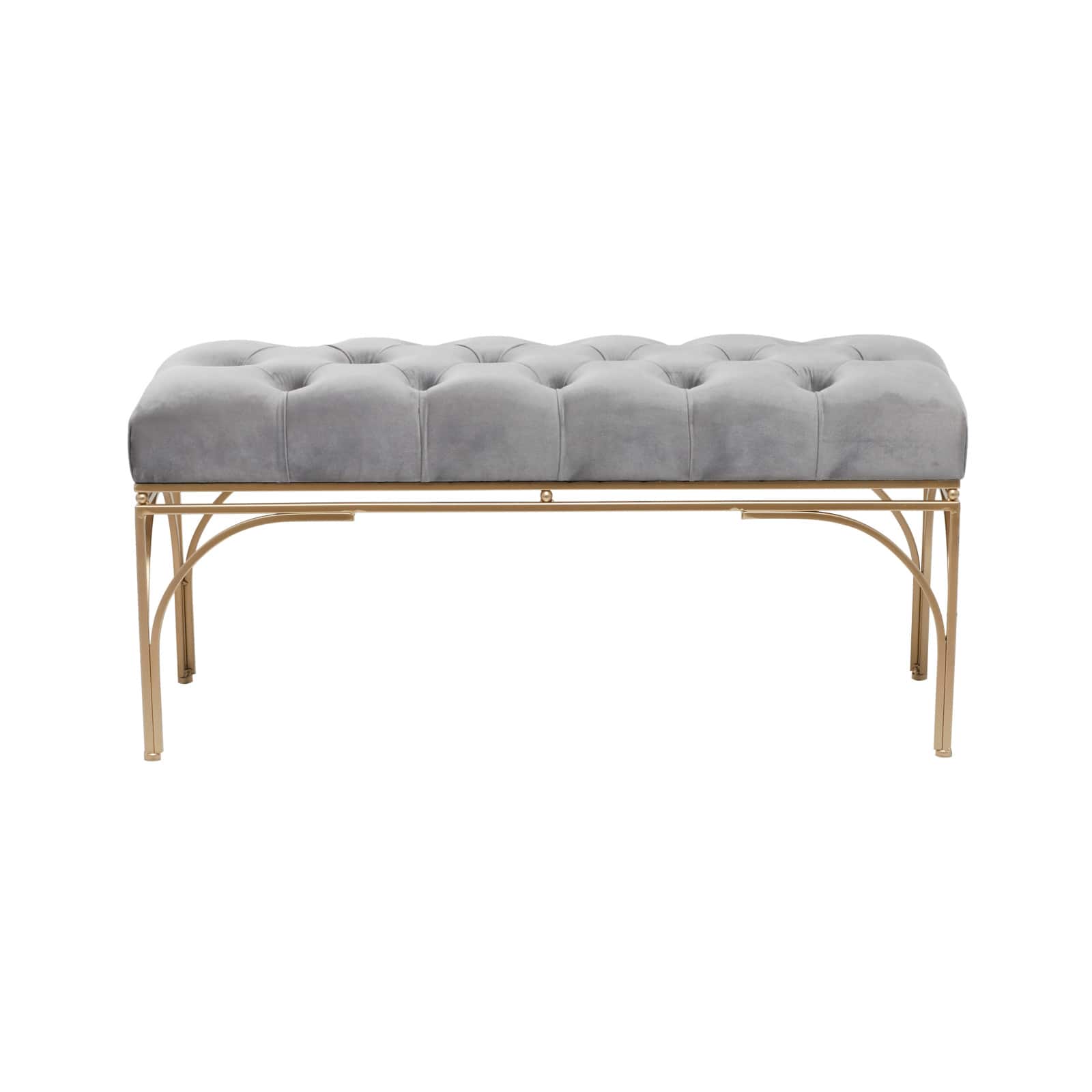 Grey Metal Glam Bench, 19 x 39 x 17 By Ivory And Iris - D615621S - Benches Grey Glam Bench So take a load off and relax on th sku D615621S