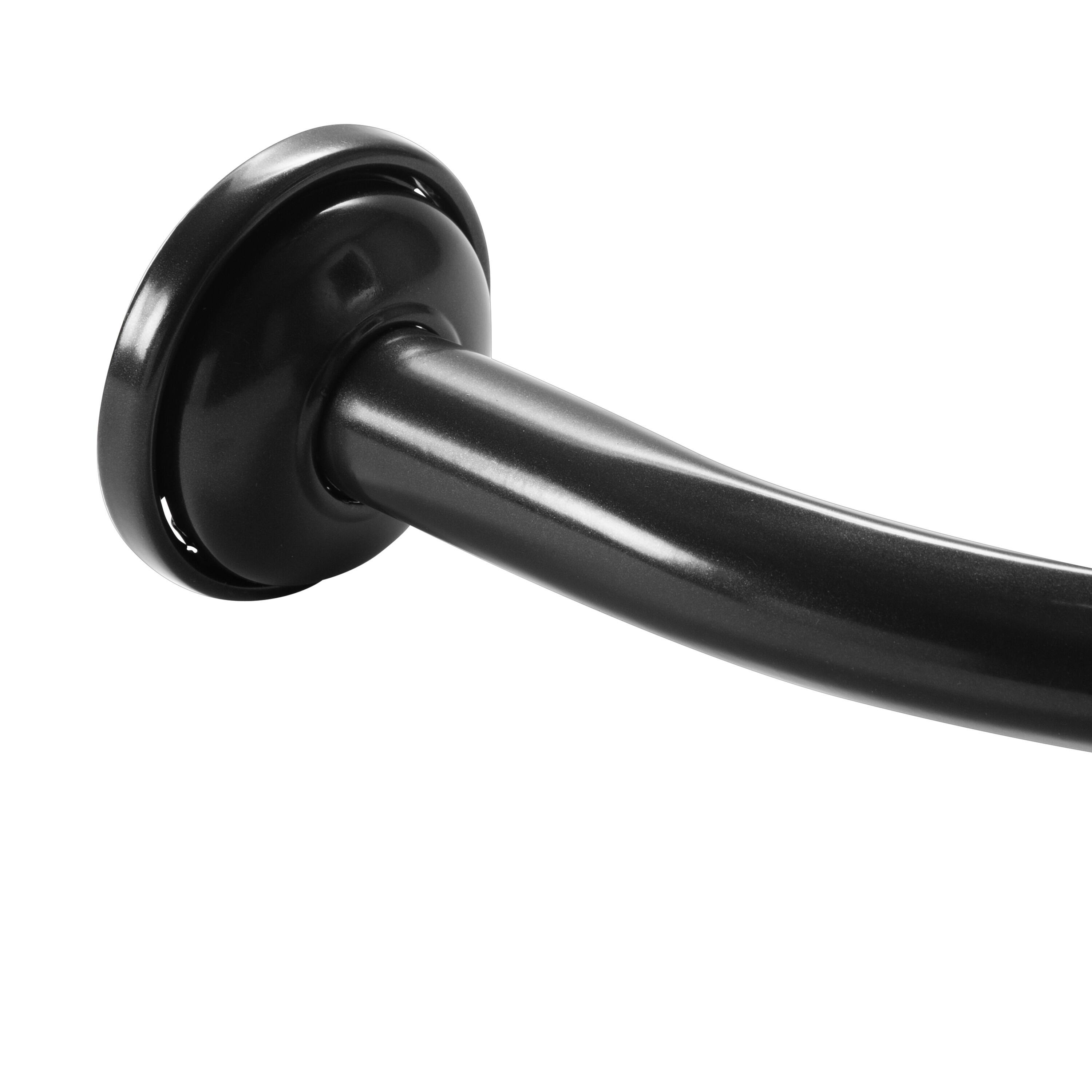 Bath Bliss Matte Black Curved Shower Rod 