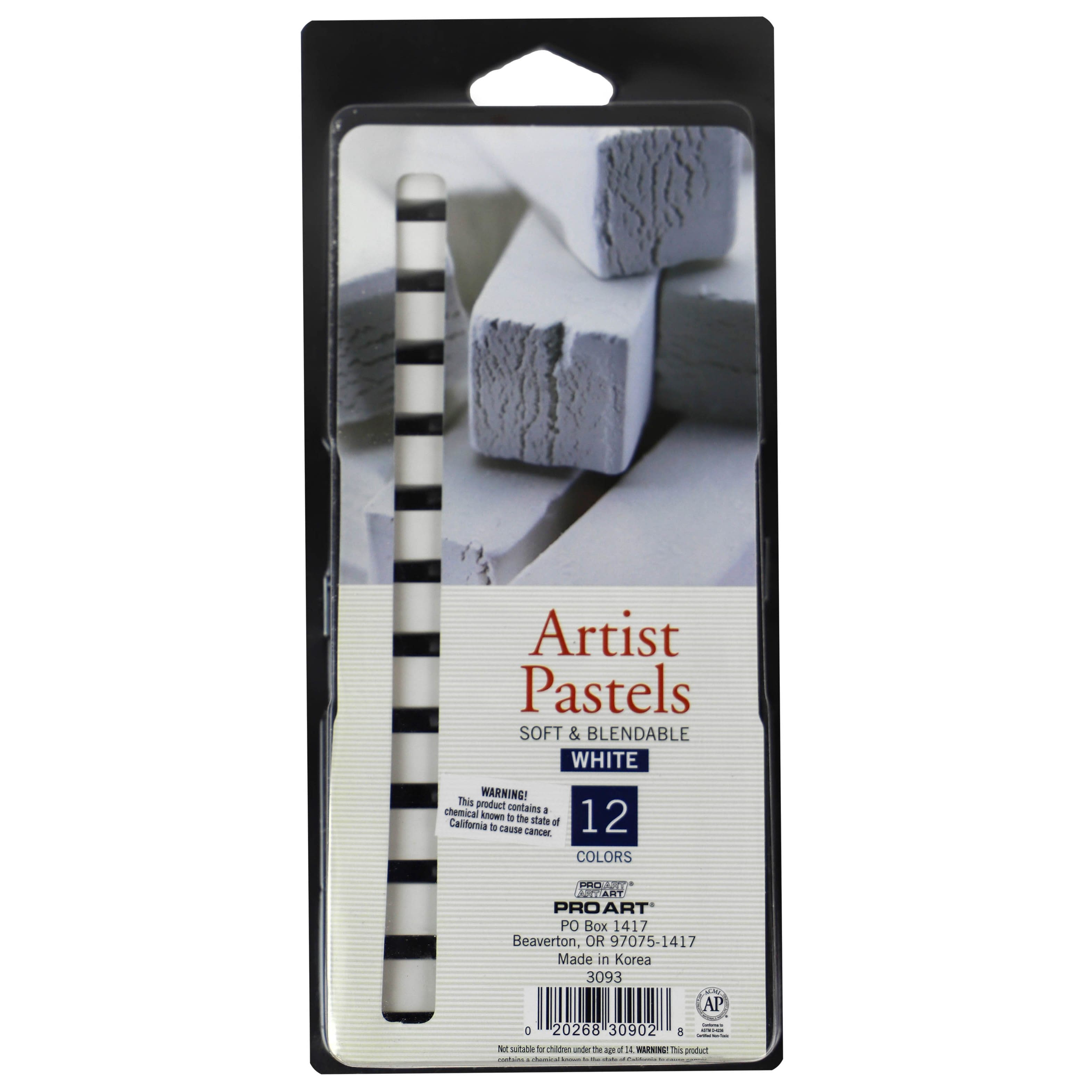 Pro Art White 12 Piece Square Artist Pastels