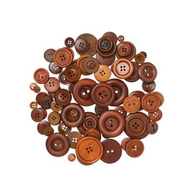 Brown Wooden Buttons By Loops & Threads® image
