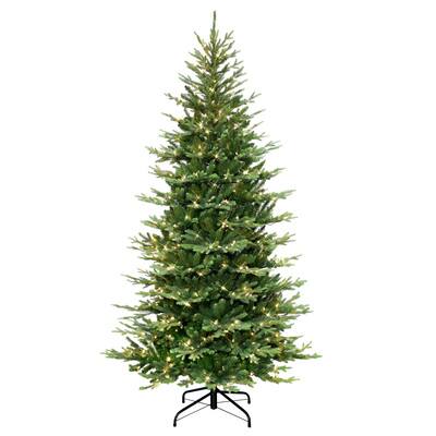 7.5ft. Pre-Lit Balsam Fir Artificial Christmas Tree, Clear Lights ...