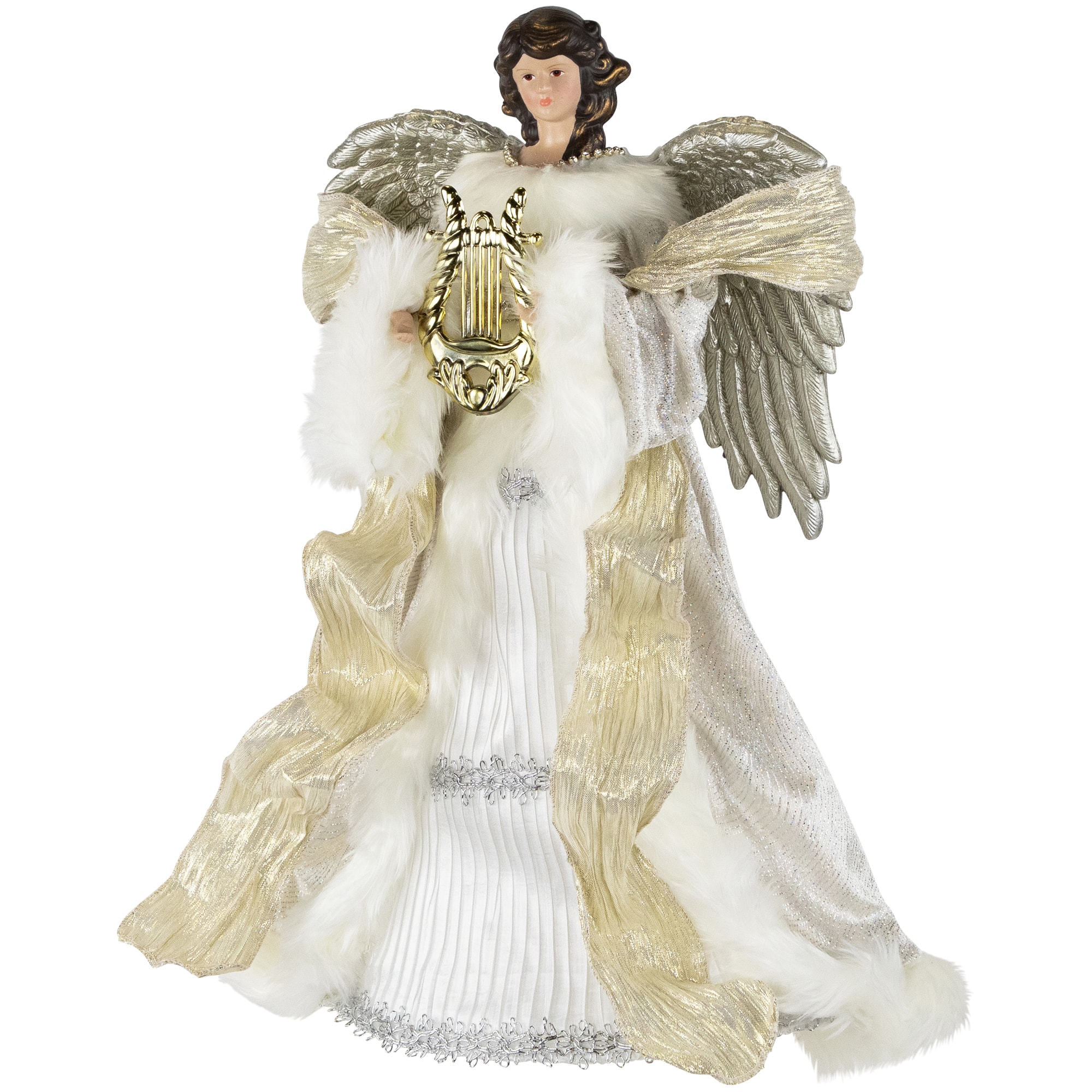 18" White & Silver Angel Christmas Tree Topper