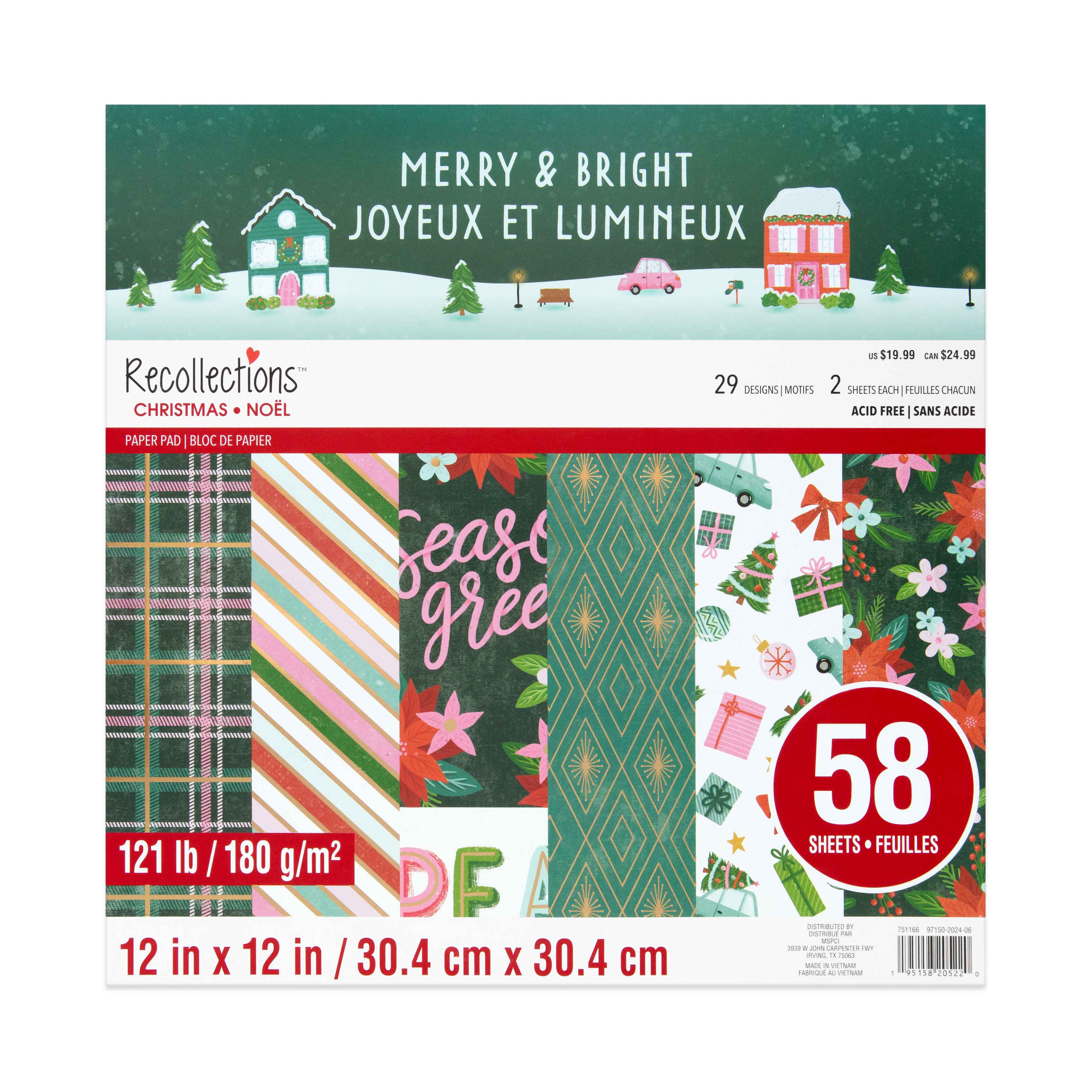 12&#x22; x 12&#x22; Merry &#x26; Bright Paper Pad by Recollections&#x2122;