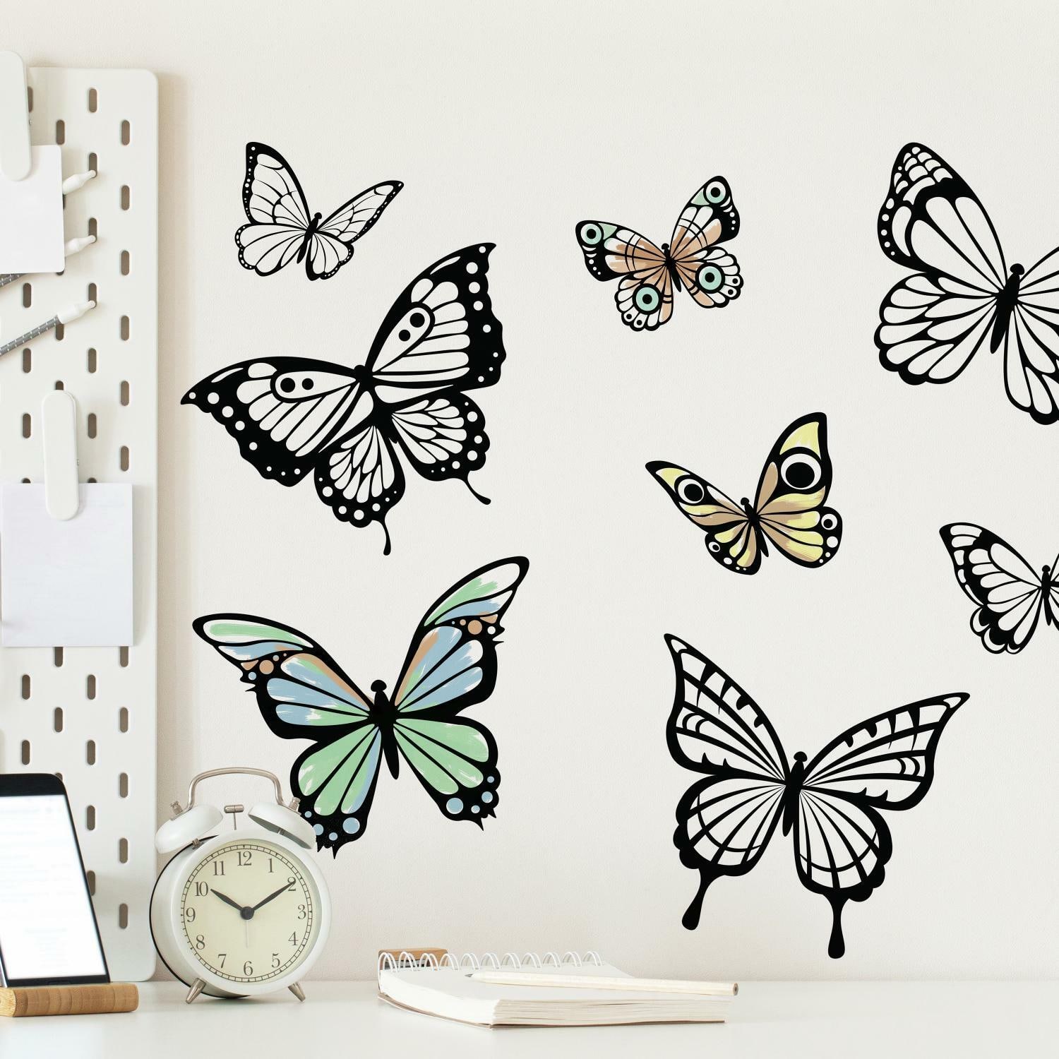 RoomMates Color Your Own Butterflies Peel &#x26; Stick Wall Decals