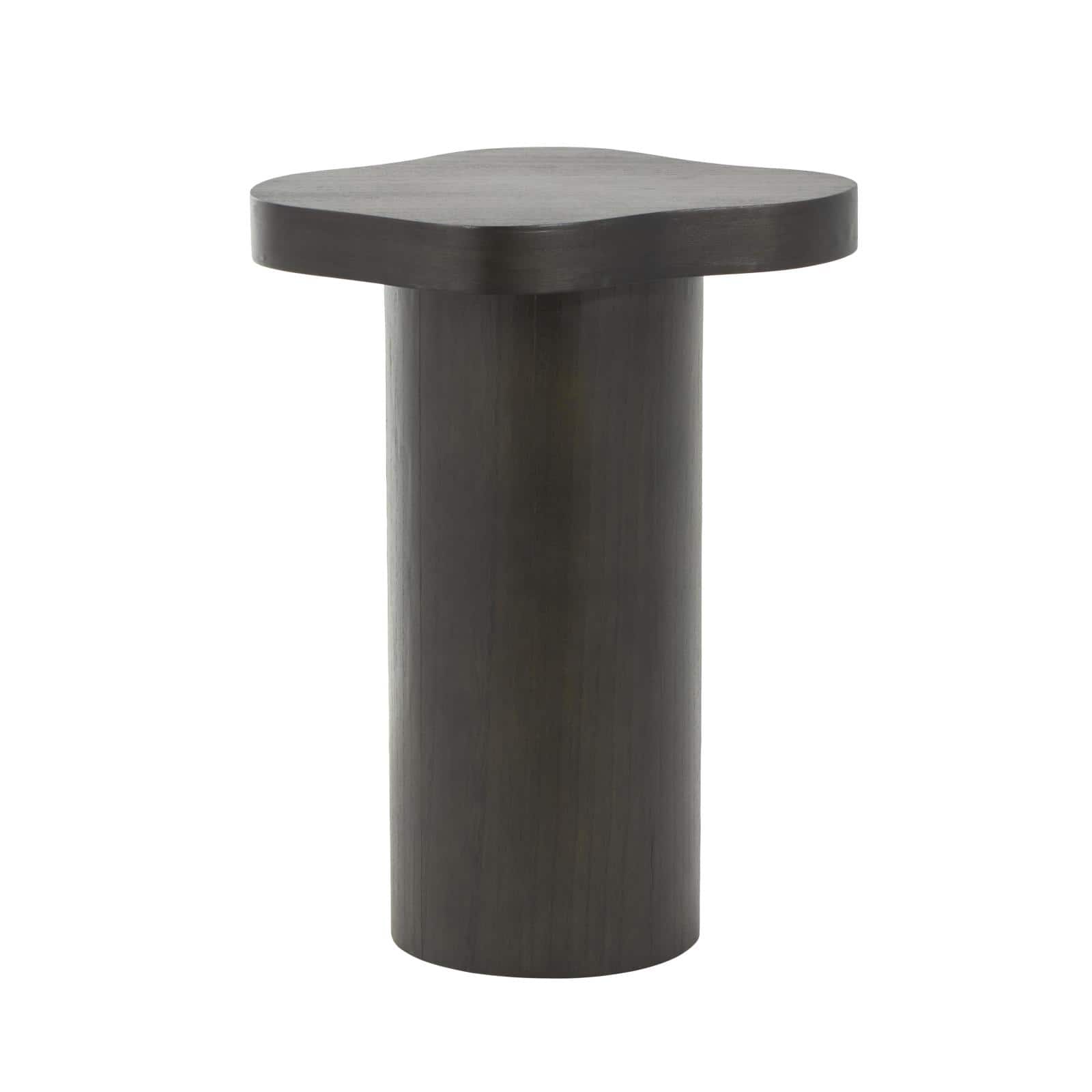 23" Black Pedestal Side End Accent Table with Rounded Square Top