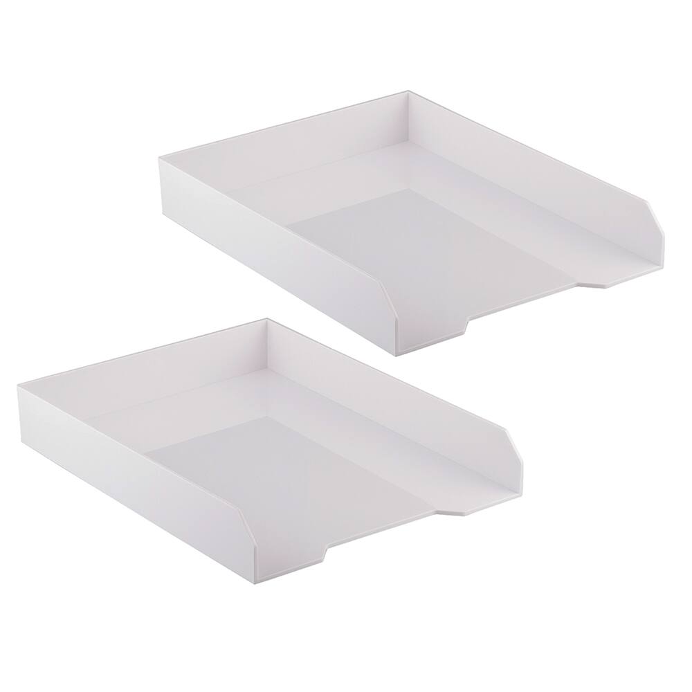 JAM Paper White Stackable Deluxe Desktop Organizer Set