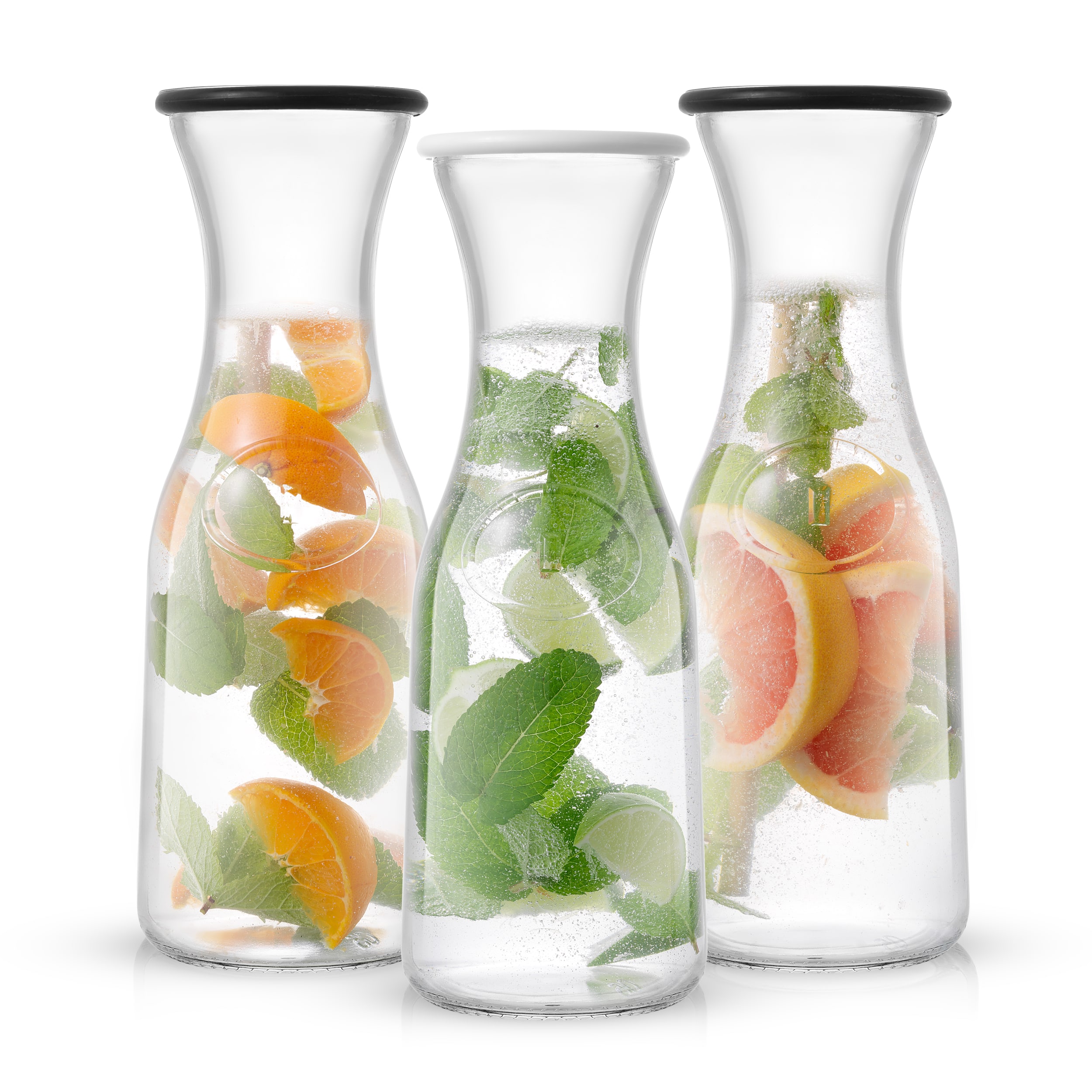 Set of 6 Clear Glass Beverage Pitcher 60 oz