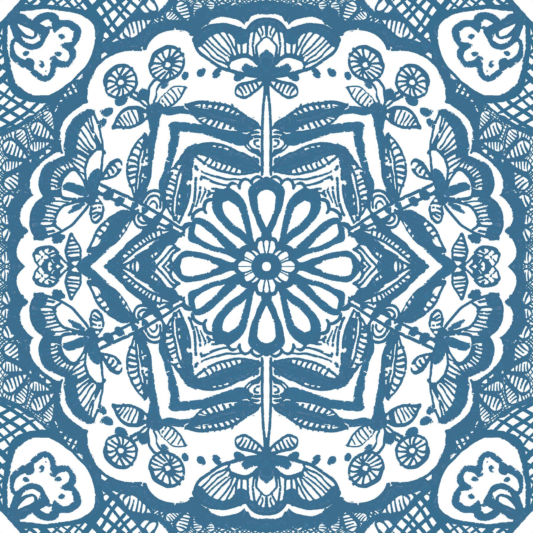 FloorPops Erina Blue Peel & Stick Floor Tiles