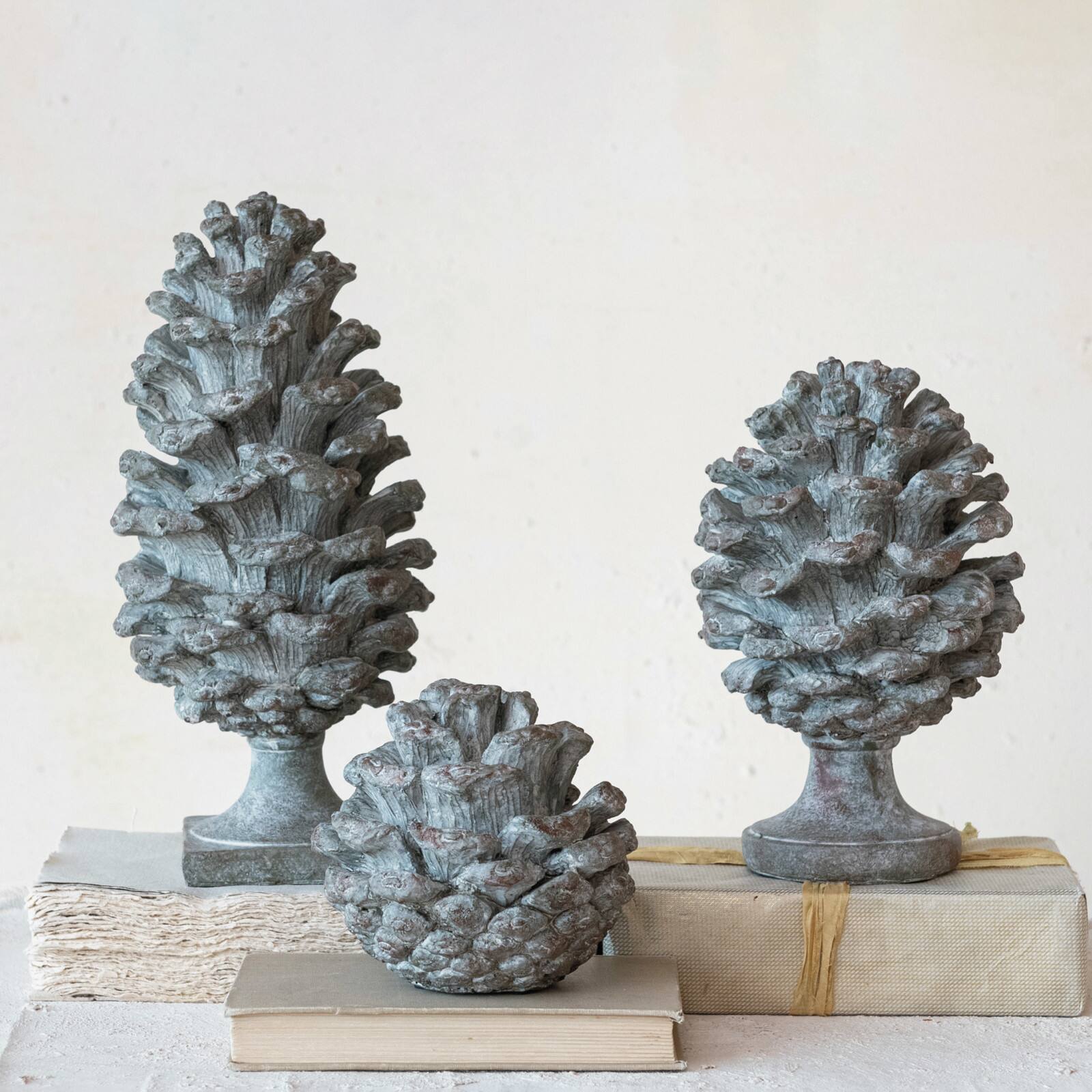 Hello Honey&#xAE; 6.25&#x22; Round Verdigris Finish Pinecone Finial