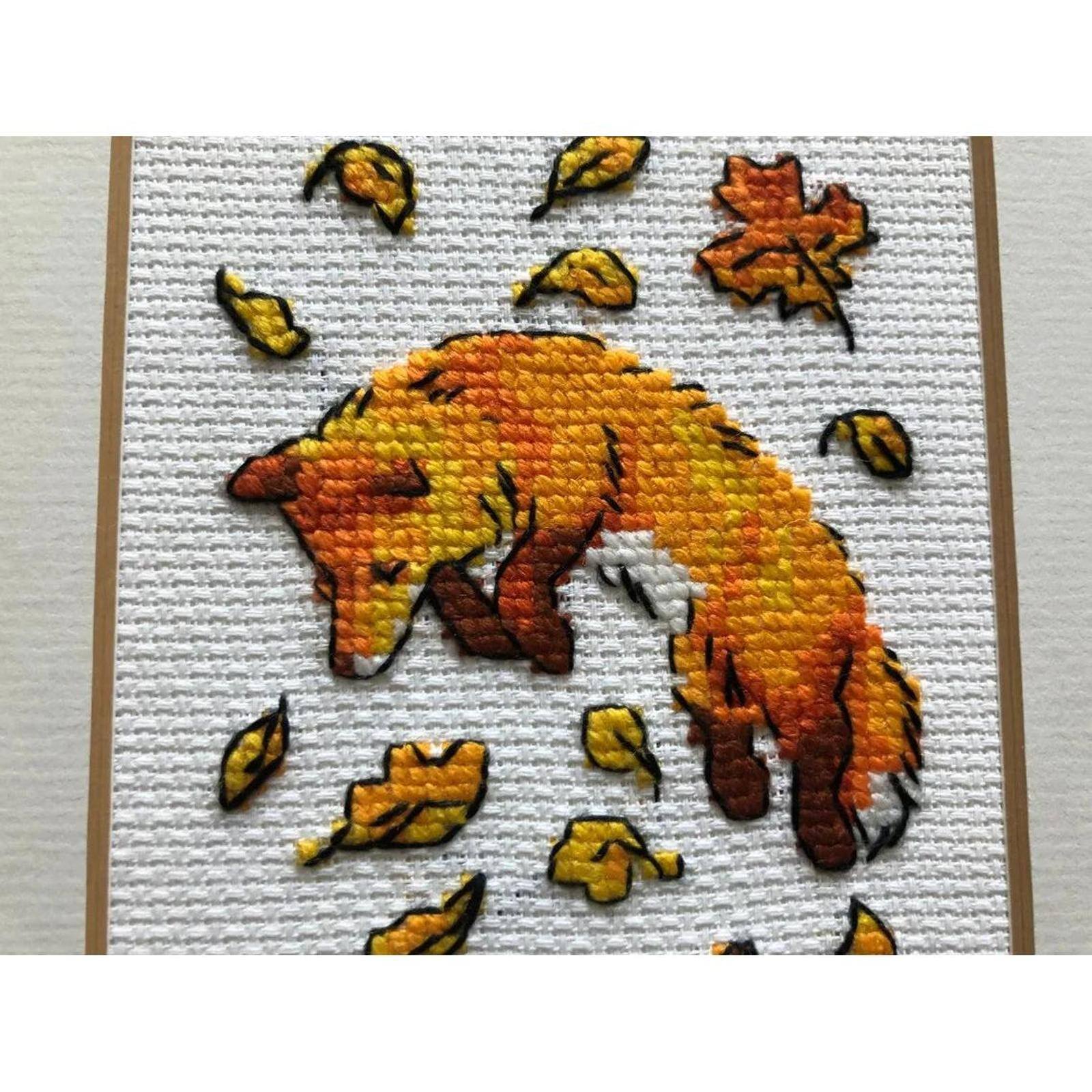 RIOLIS Counted Cross Stitch Kit Foxes in Leaves