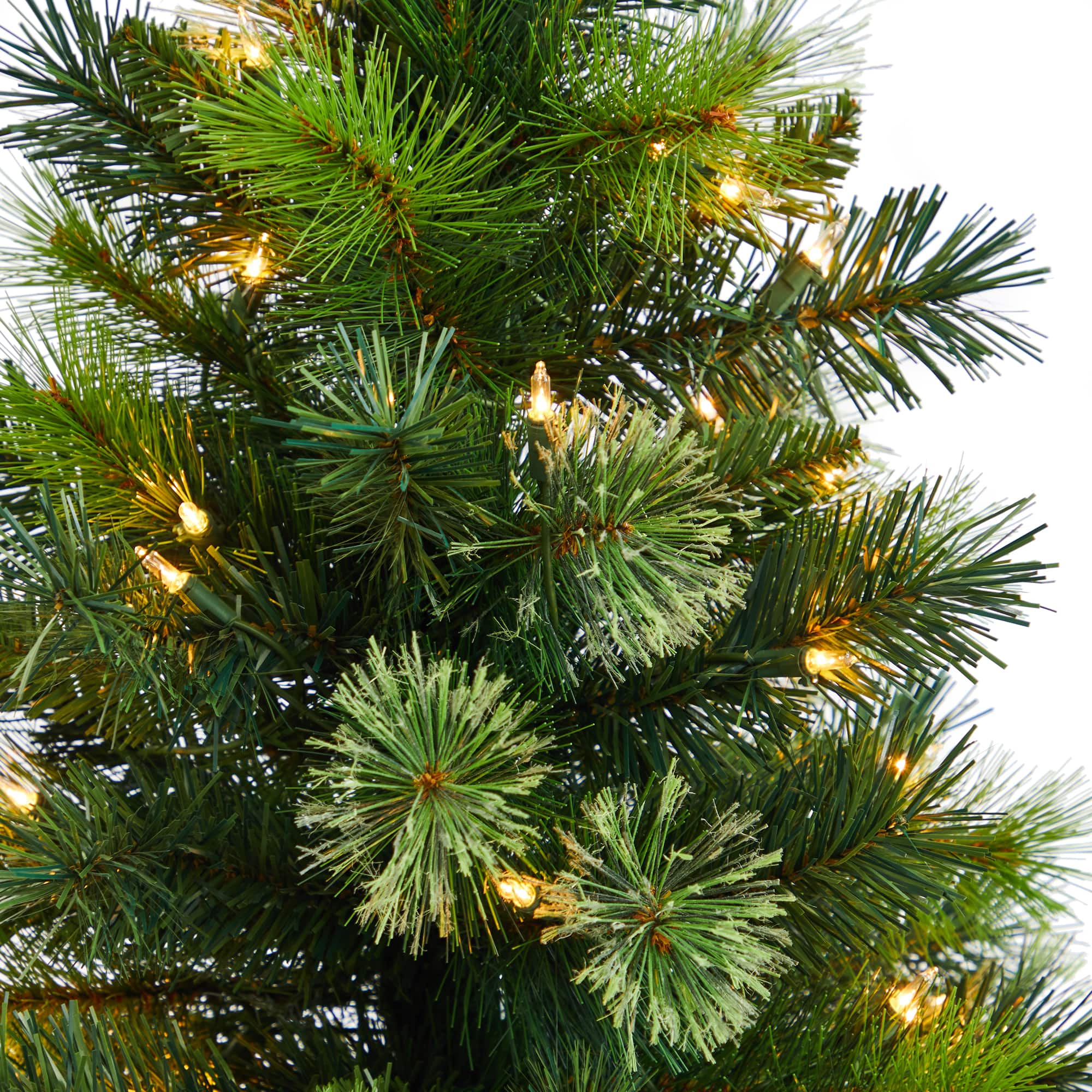 4.5ft. Pre-Lit Oregon Pine Artificial Christmas Tree in Decorative Planter, Warm White Lights