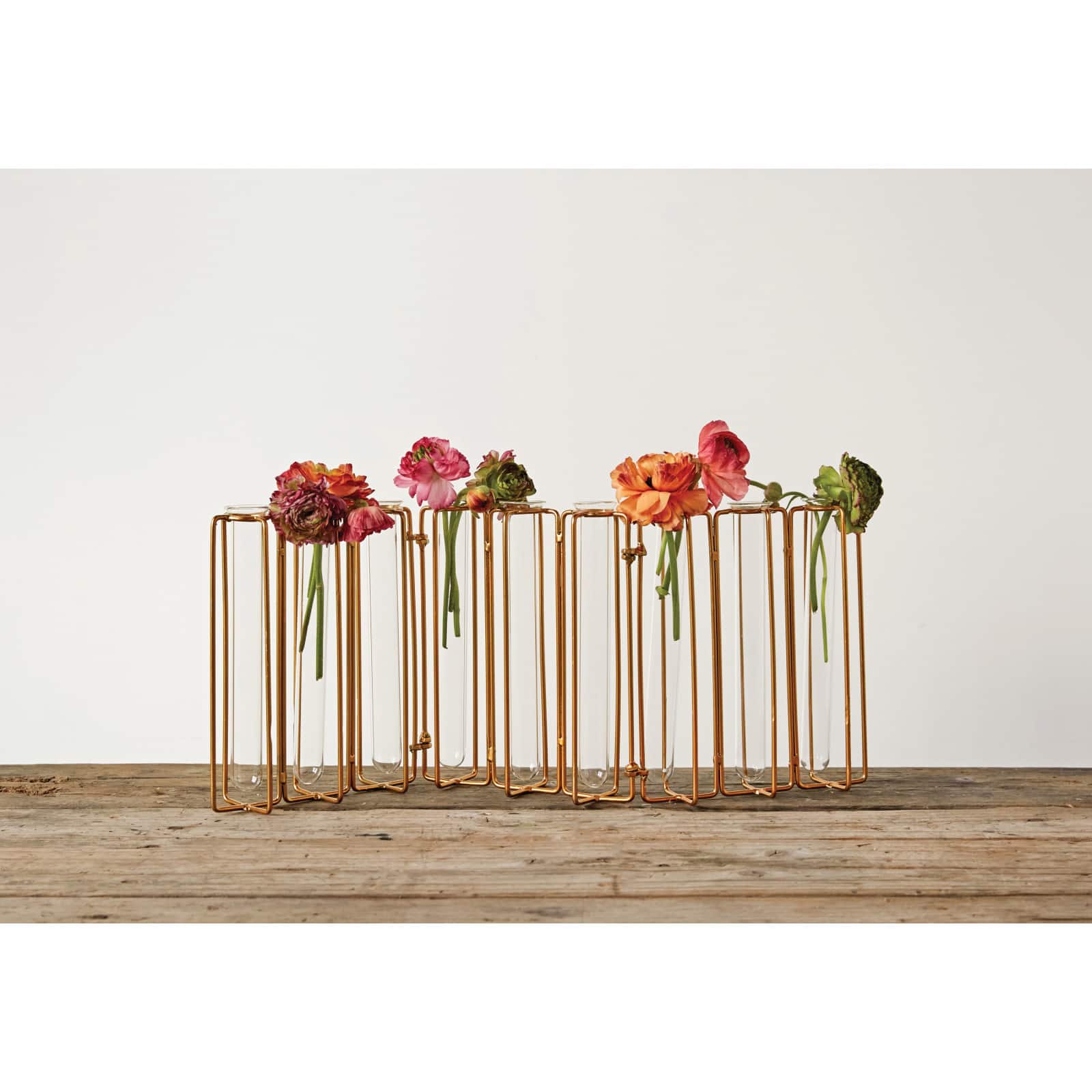 Hello Honey® 9 Test Tube Vases with Gold Metal Stand Set