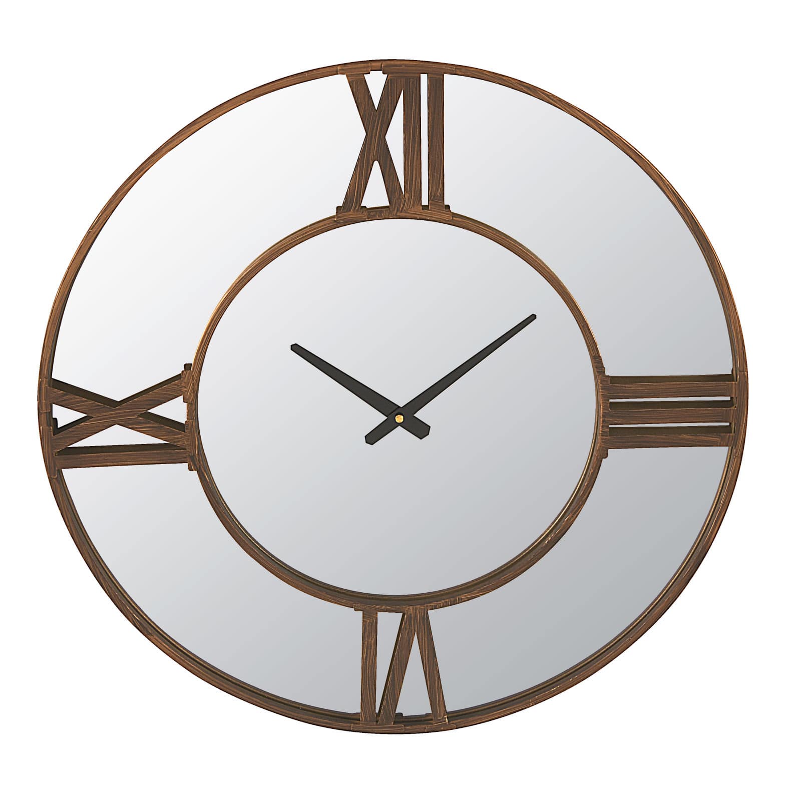 Hello Honey® 23.5'' Metal Wall Clock Mirror with Antiqued Bronze Finish Trim