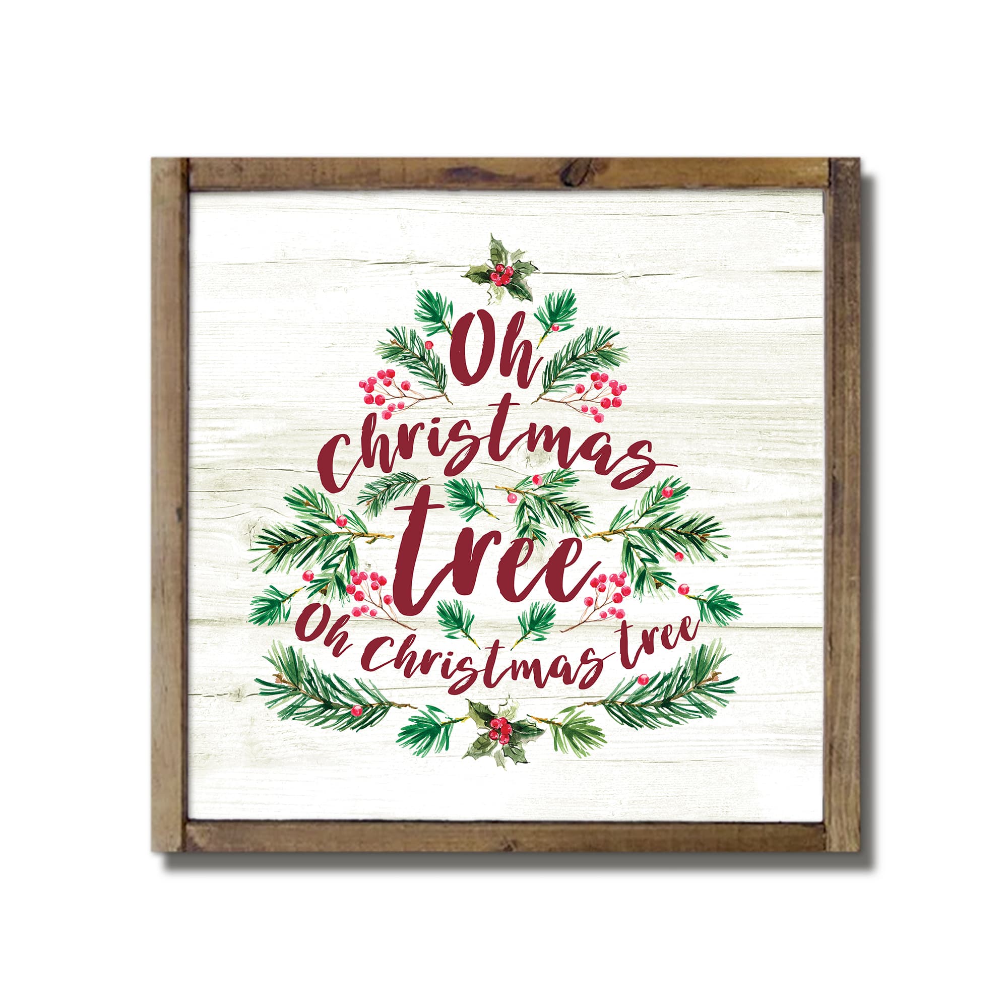 Oh Christmas Tree Framed Wood Plaque