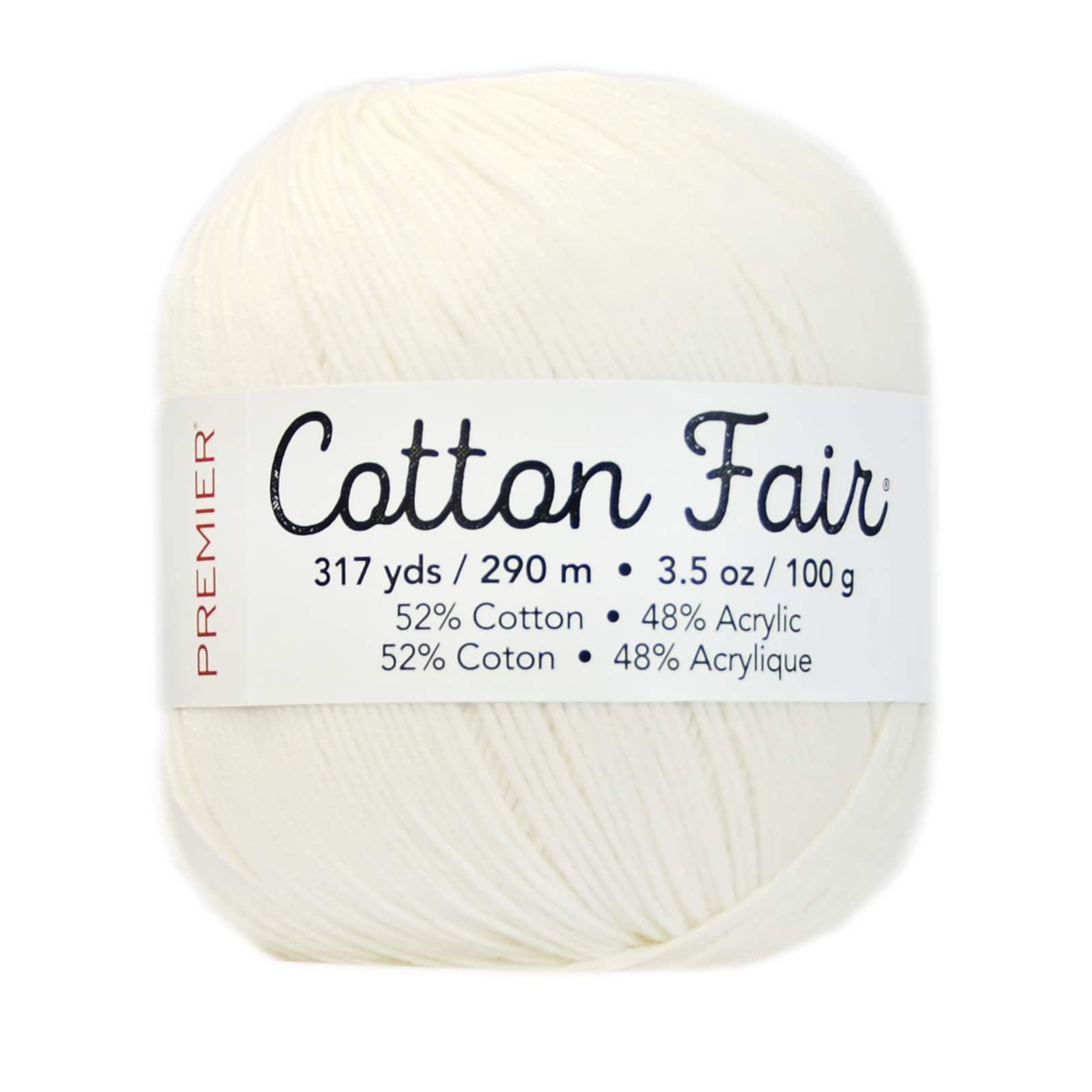 Premier Yarns Cotton Fair Yarn in Cream | 3.5 oz