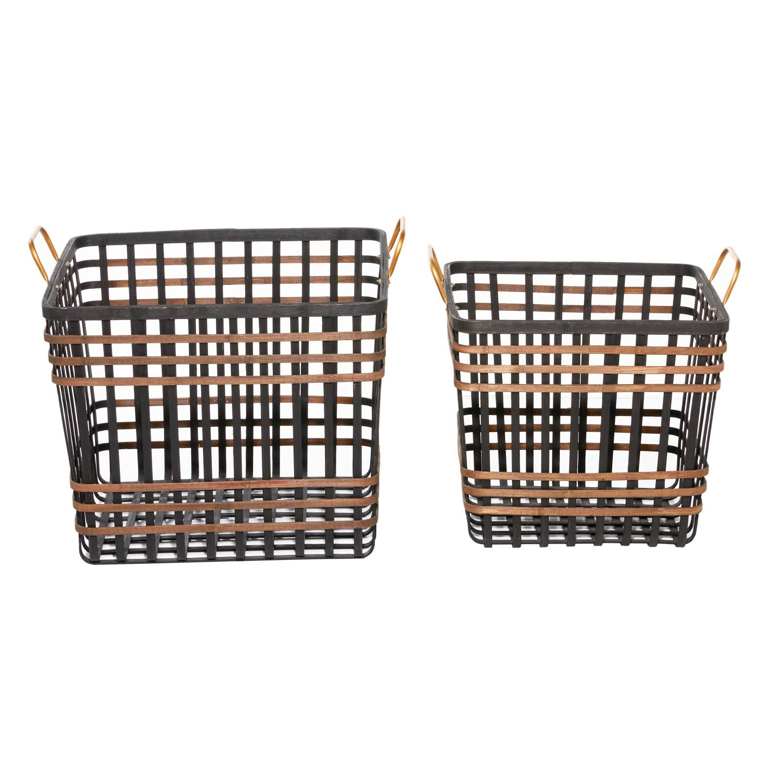 Black Seagrass Farmhouse Storage Basket Set