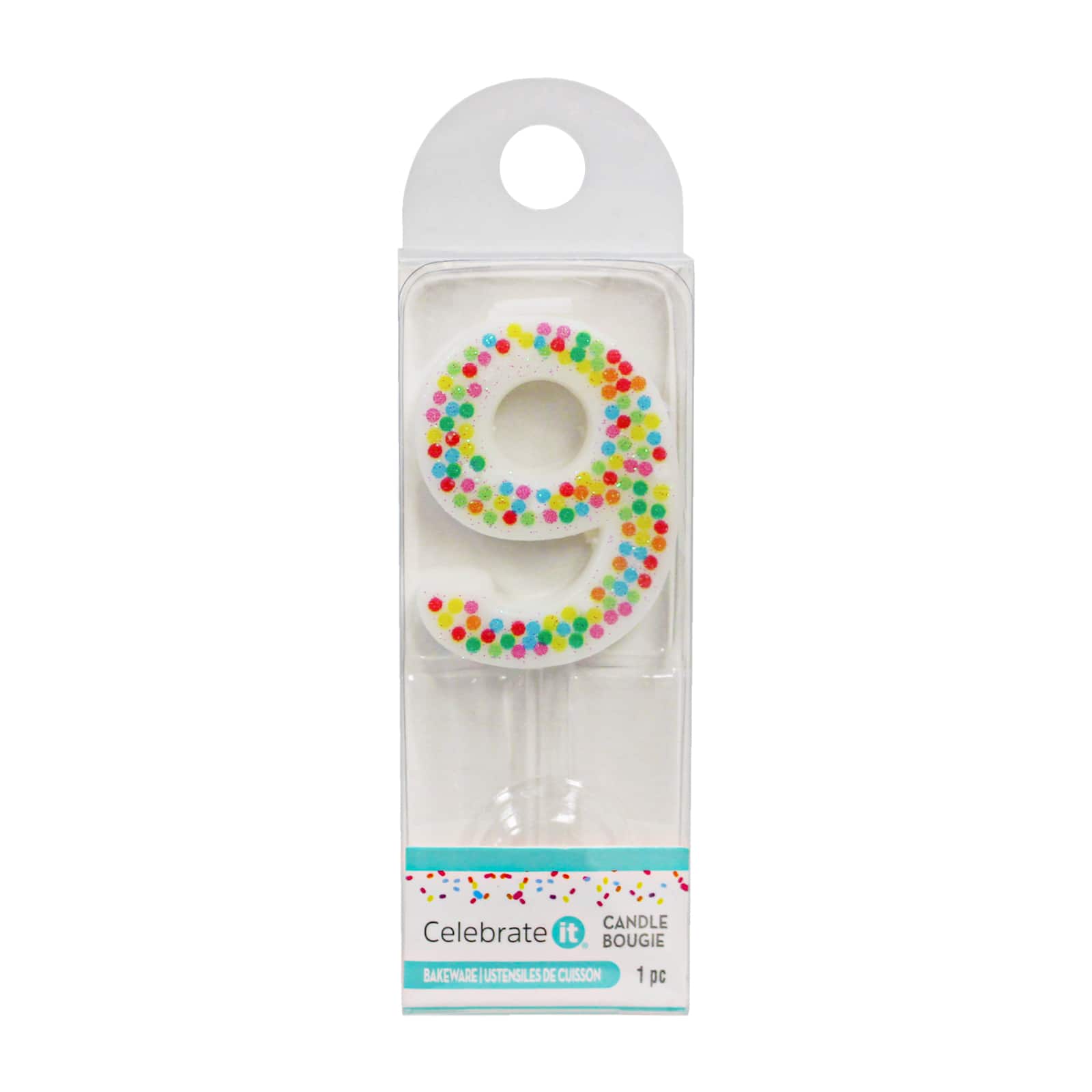 12 Pack: Confetti Number Birthday Candle by Celebrate It™