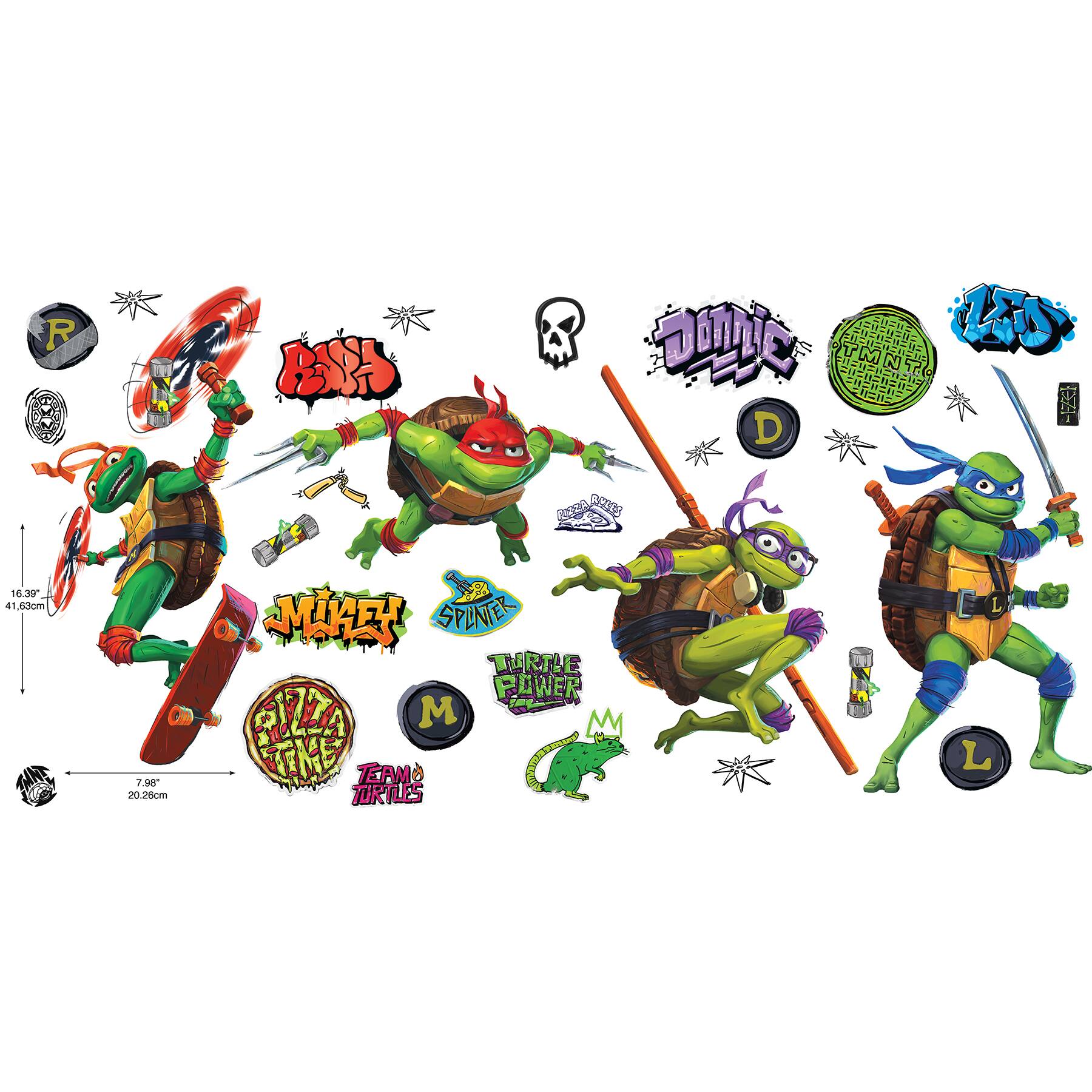 RoomMates Teenage Mutant Ninja Turtles Mutant Mayhem Characters Peel & Stick Wall Decals