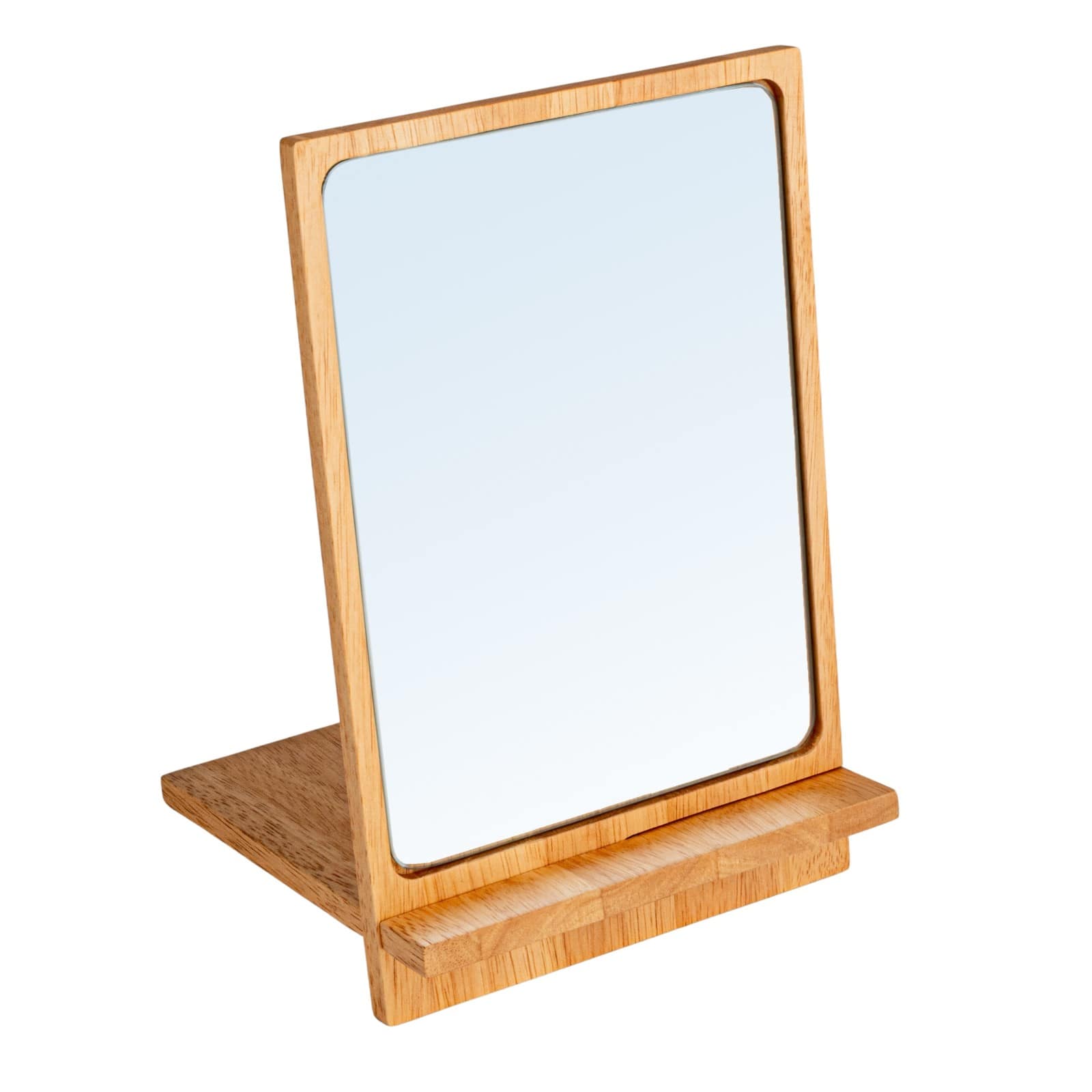 Hello Honey® 9.75" Natural Rubberwood Reflections Desk Mirror