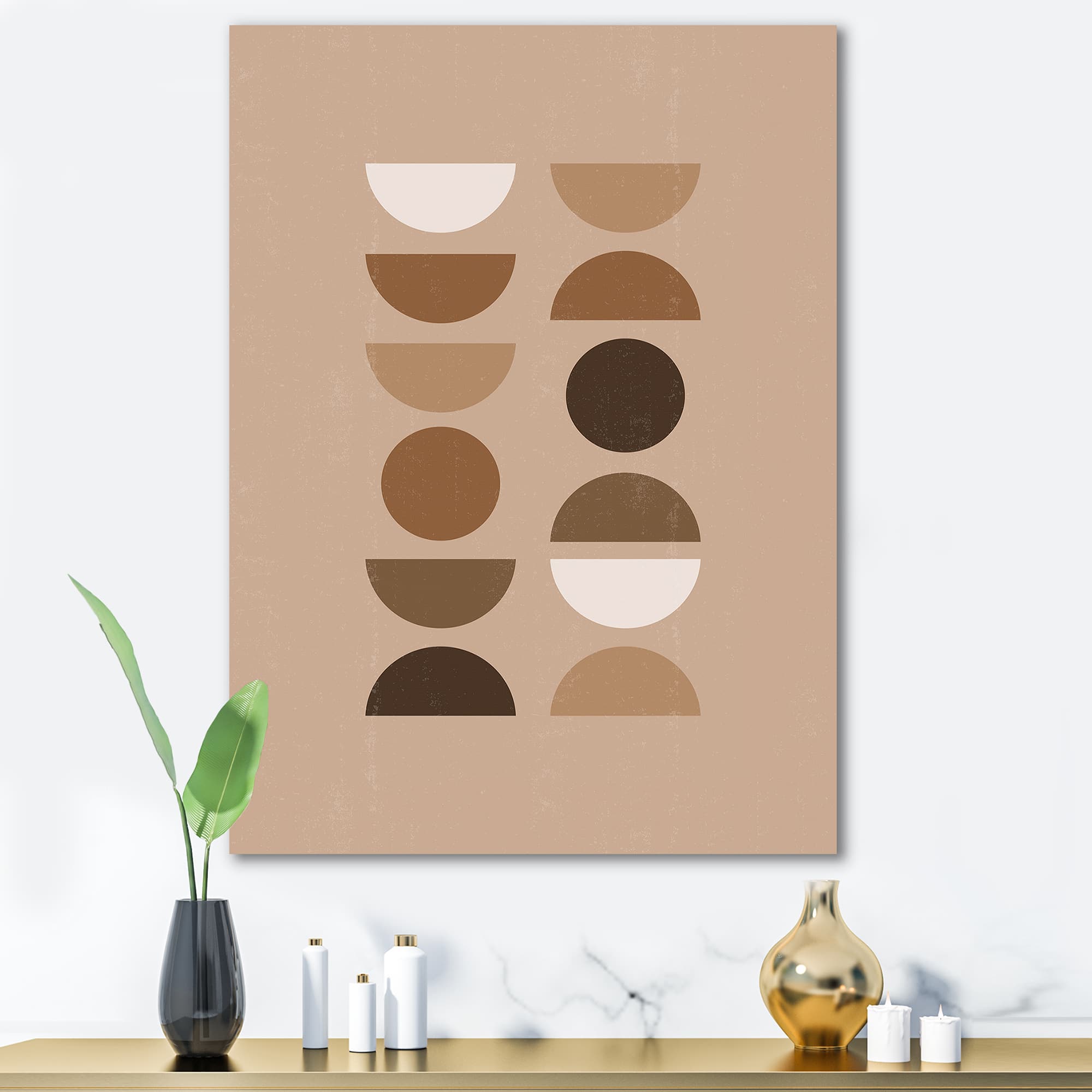 Designart - Abstract Sun Moon Geometric Print II