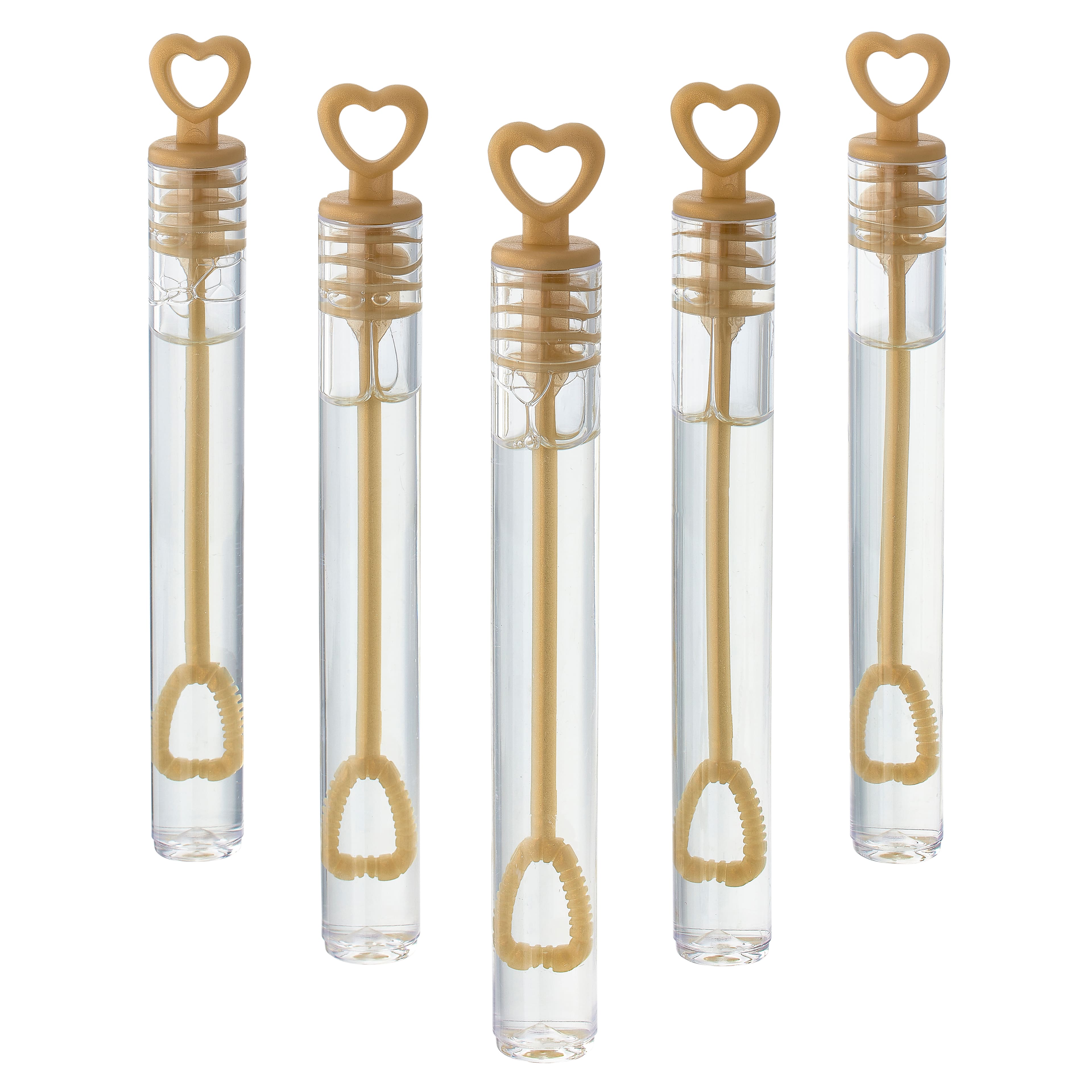 6 Packs: 100 ct. (600 total) Gold & Clear Heart Bubble Wands by Celebrate It™