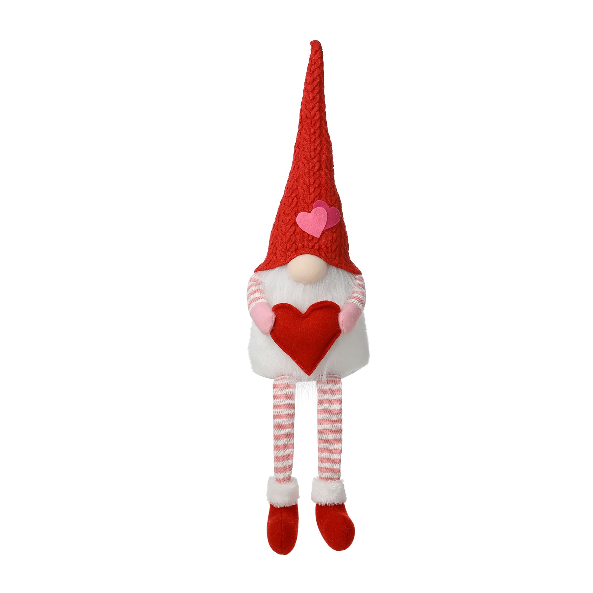 Glitzhome® 28.25" Fabric Valentine's Gnome Shelf Sitter with Dangling Legs