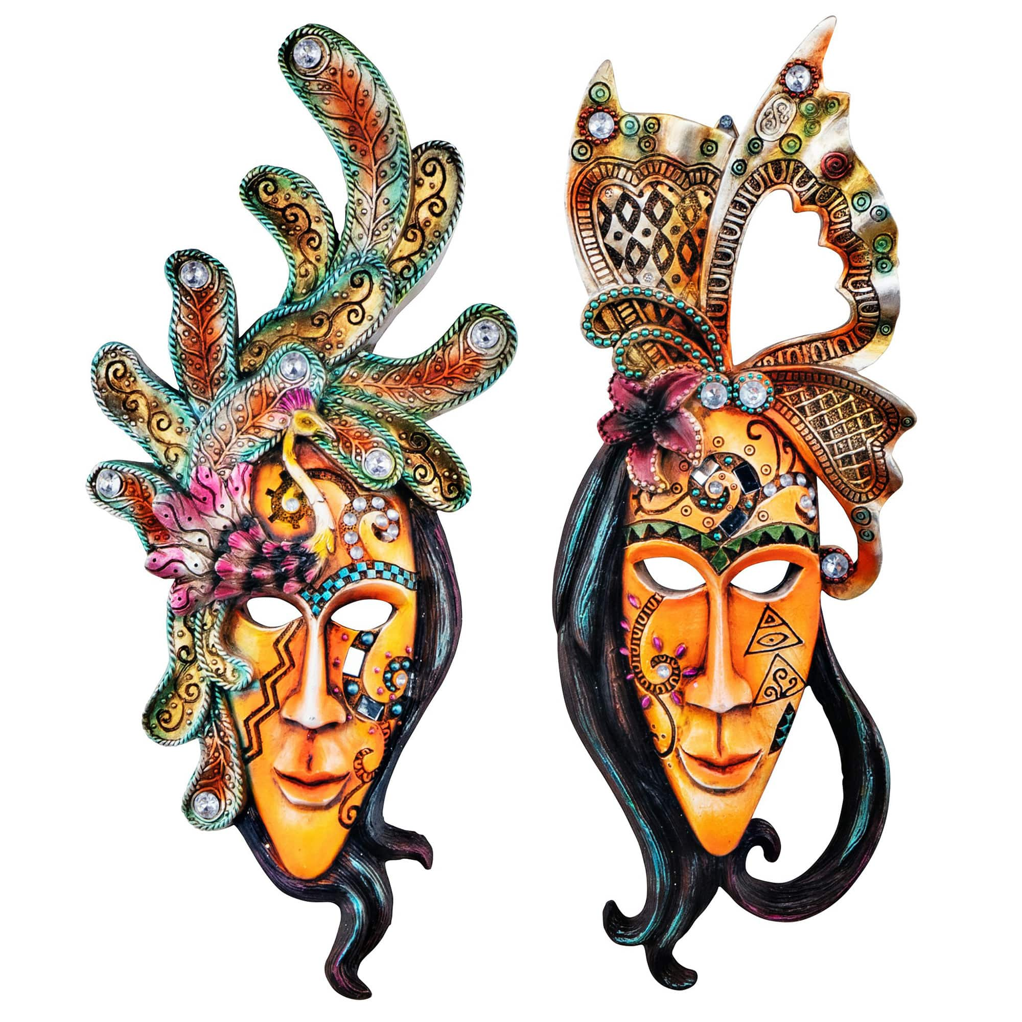 Design Toscano Masquerade at Mardi Gras Mask Wall Sculpture Set