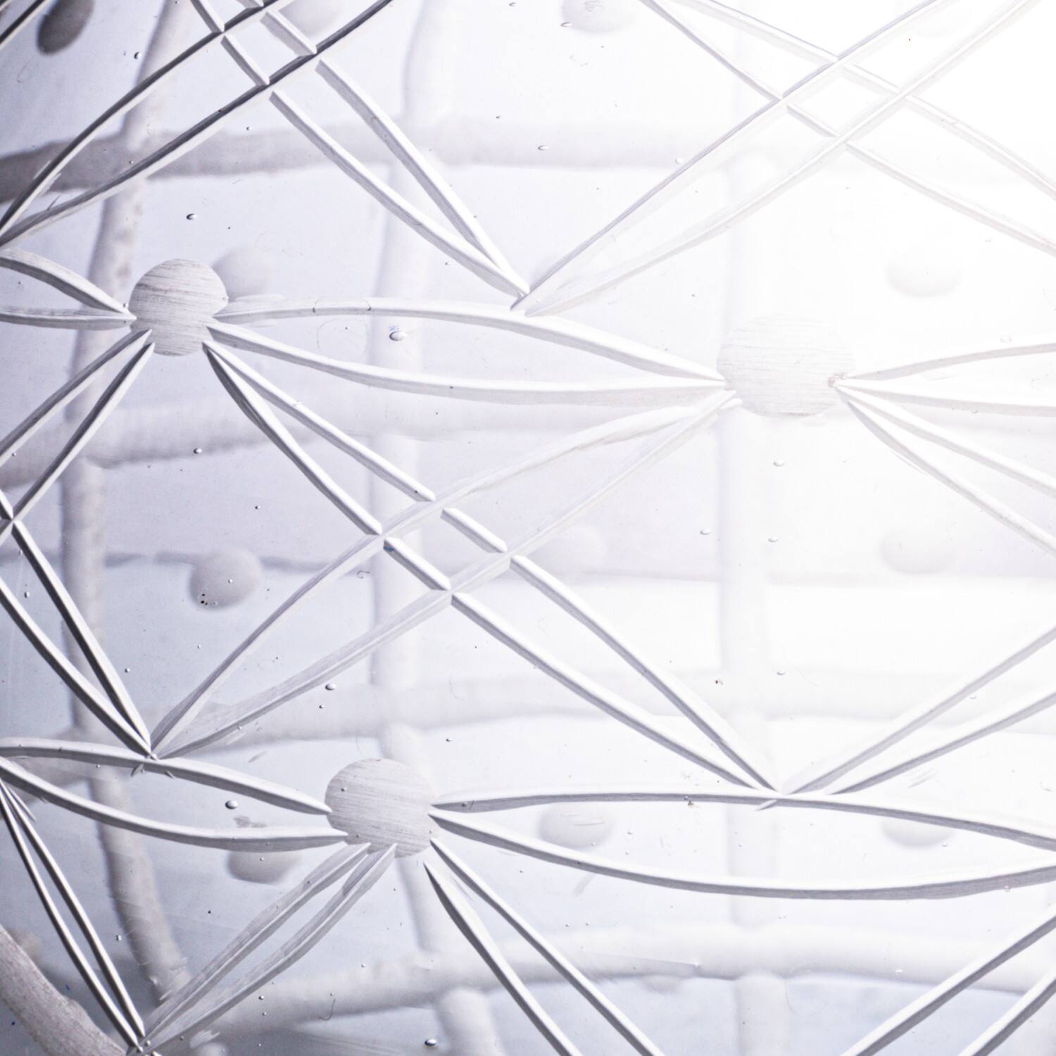 Hello Honey® 3.5qt. Clear Hand-Blown Etched Round Reclaimed Glass Pitcher