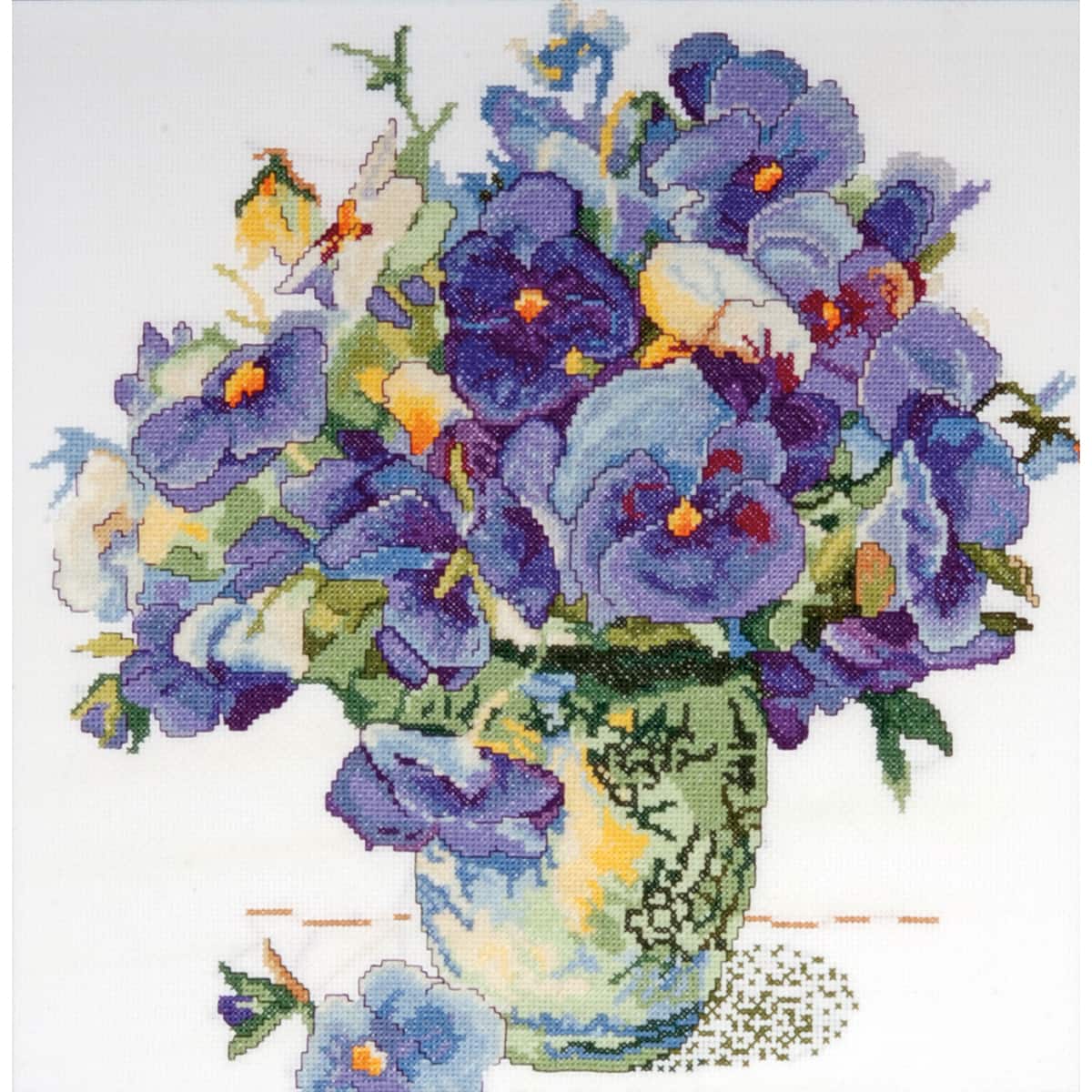 Design Works&#x2122; Pansy Floral Counted Cross Stitch Kit