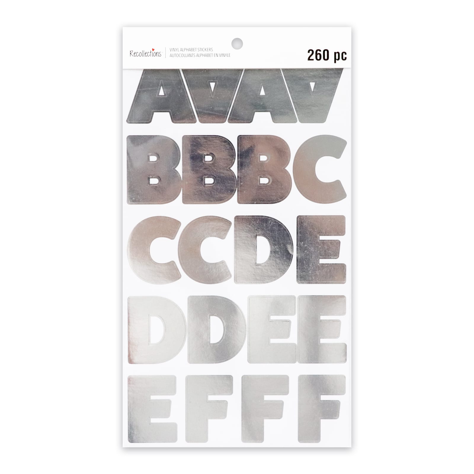 Silver Foil Bold Vinyl Alphabet Sticker Sheets by Recollections™