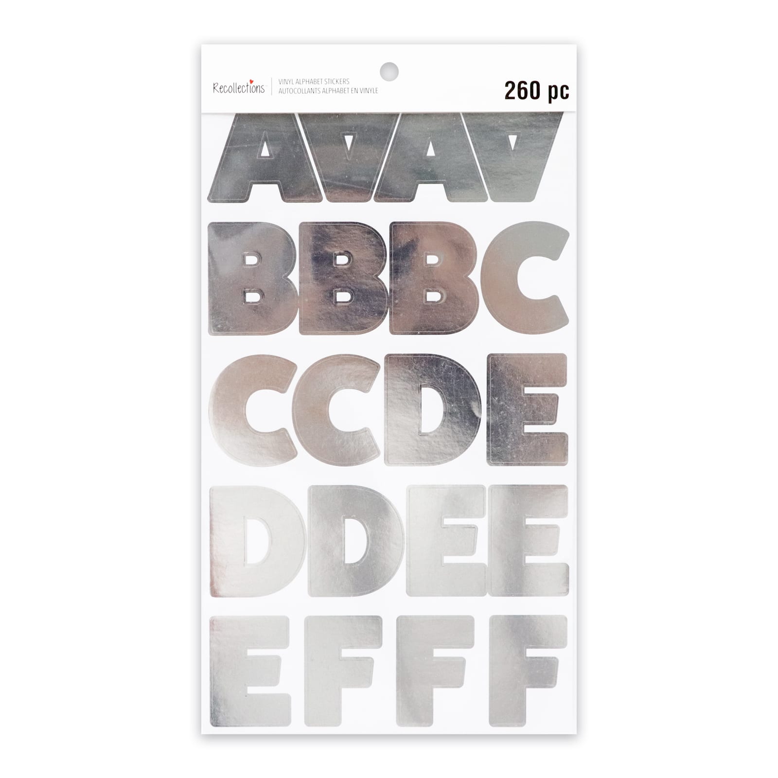 Silver Foil Bold Vinyl Alphabet Sticker Sheets by Recollections&#x2122;