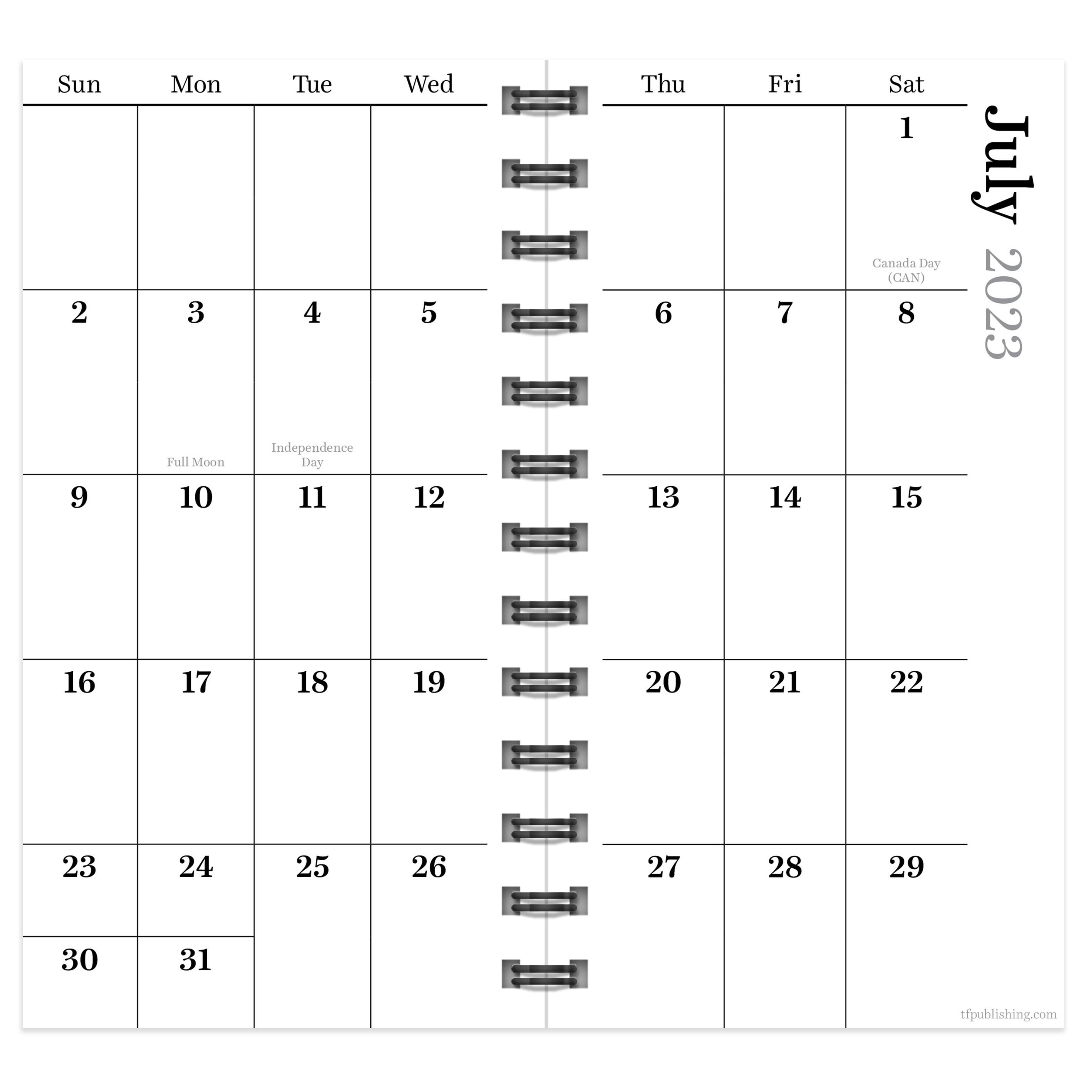 TF Publishing 2023 -2024 Black Night Small Weekly Monthly Planner
