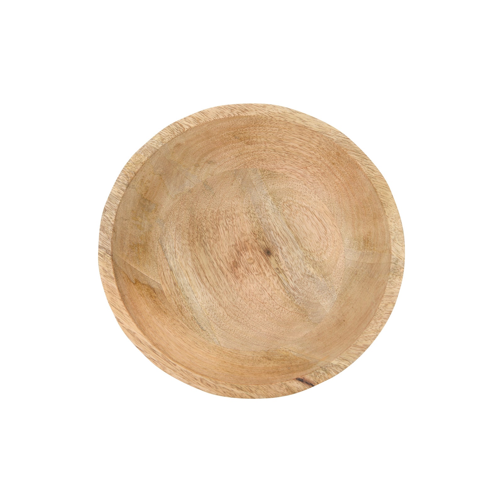 9.75&#x22; Ridged Mango Wood Footed Bowl