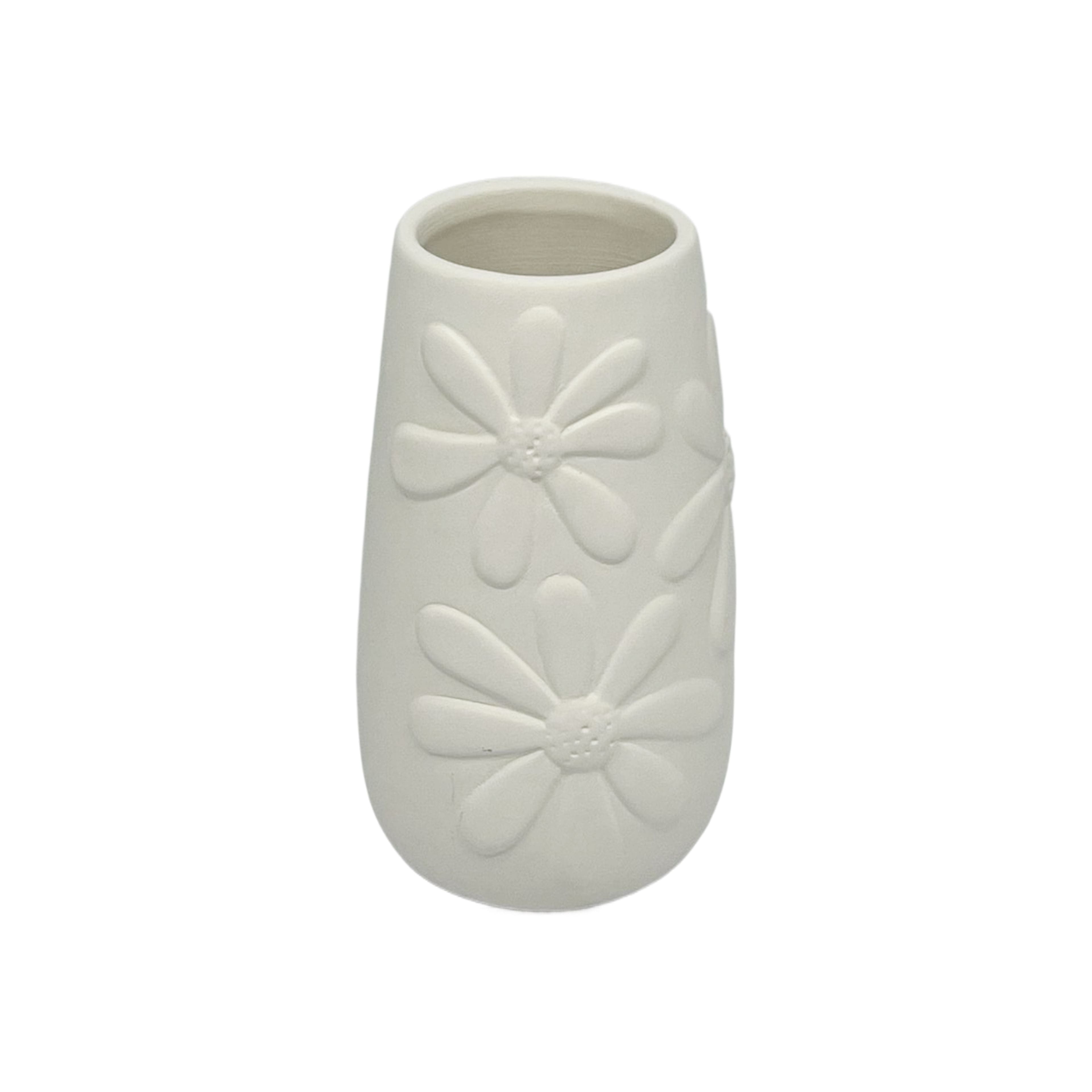 4.5&#x22; Tall Daisy Bud Vase DIY Ceramic D&#xE9;cor by Make Market&#xAE;