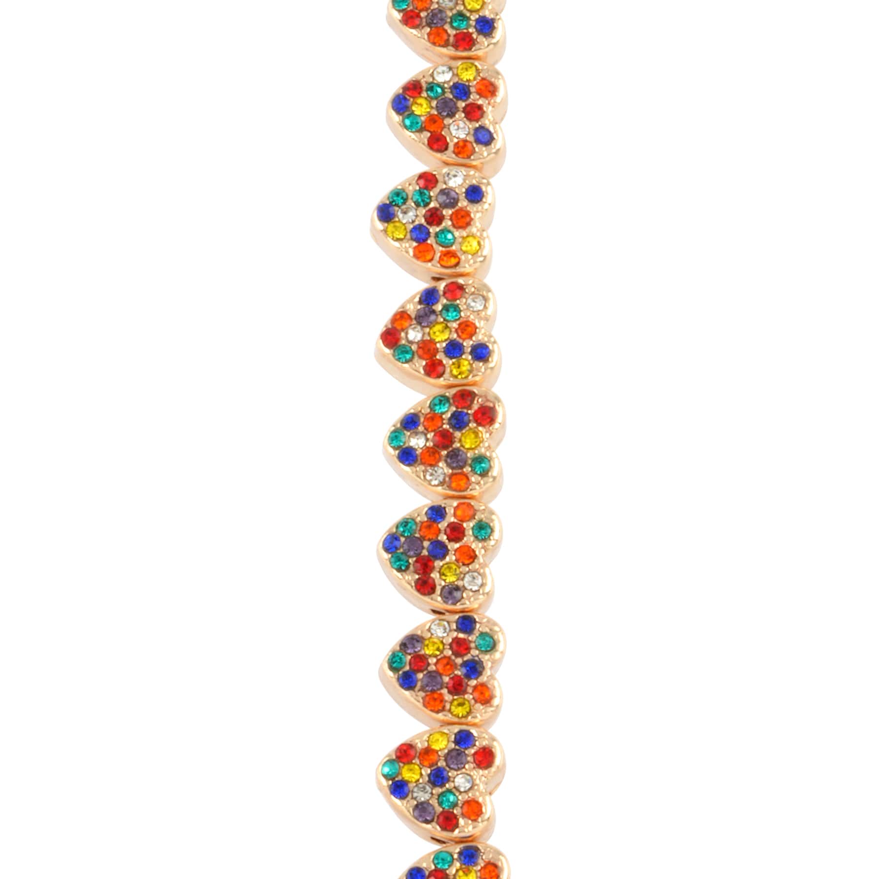 Perles en forme de cœur à strass multicolores, 8 mm de Bead 