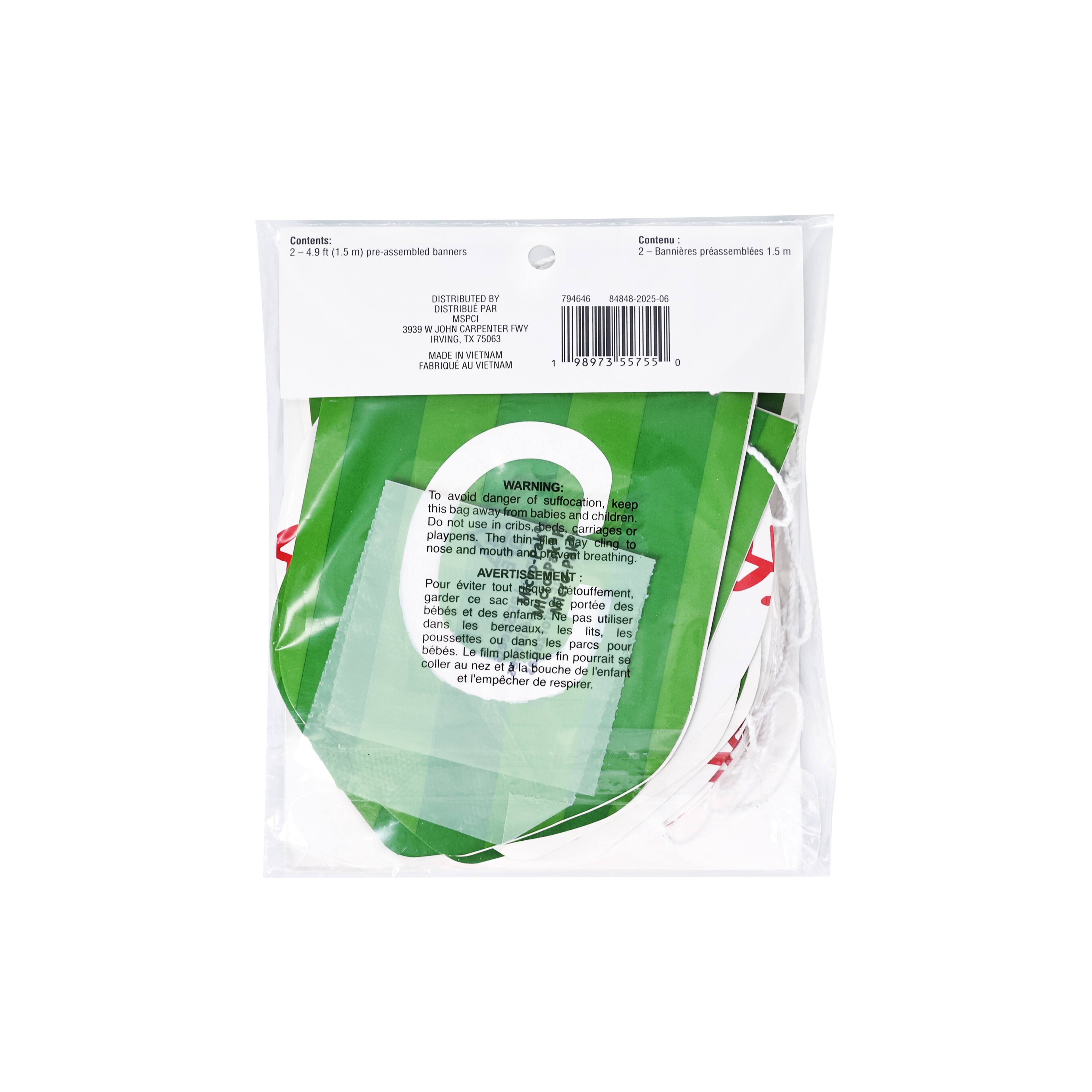 12 Pack: 5ft. Green & White Game Time Baseball Banner Set by Celebrate It™