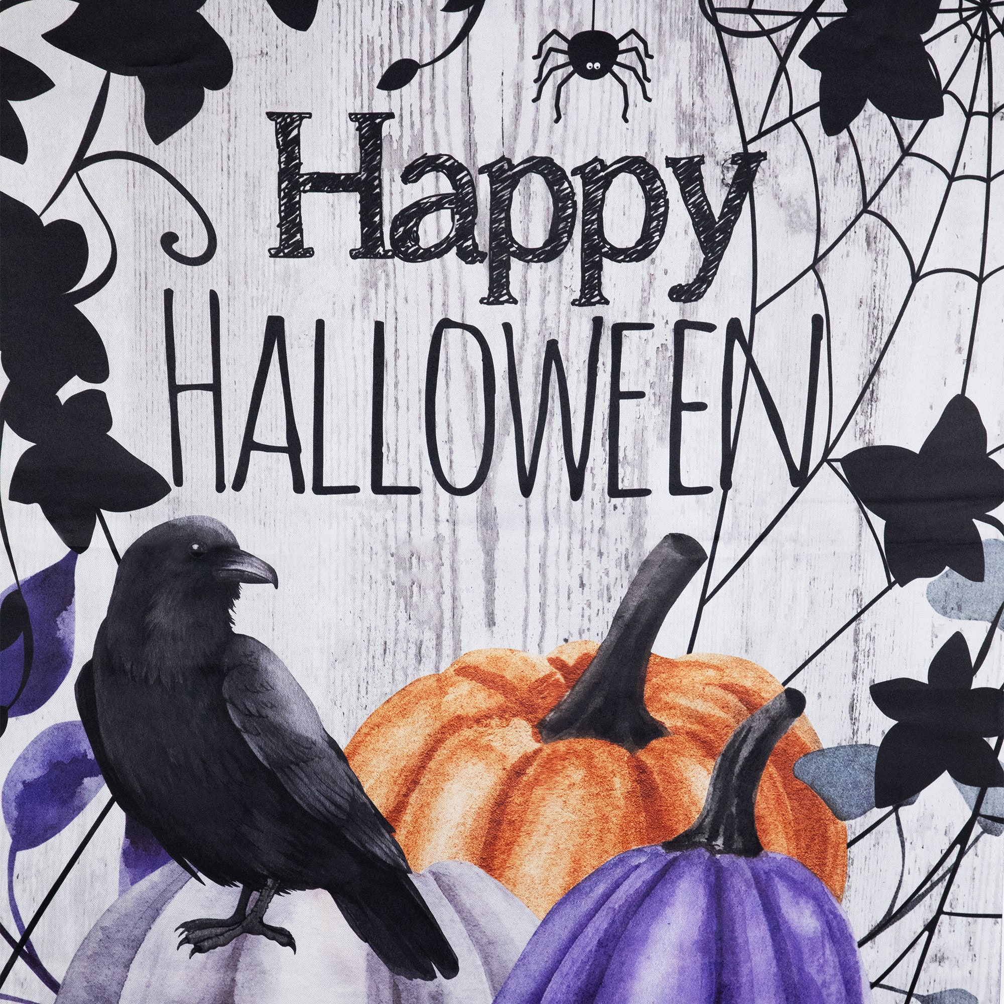 40&#x22; x 28&#x22; Pumpkins &#x26; Crow Happy Halloween Outdoor House Flag