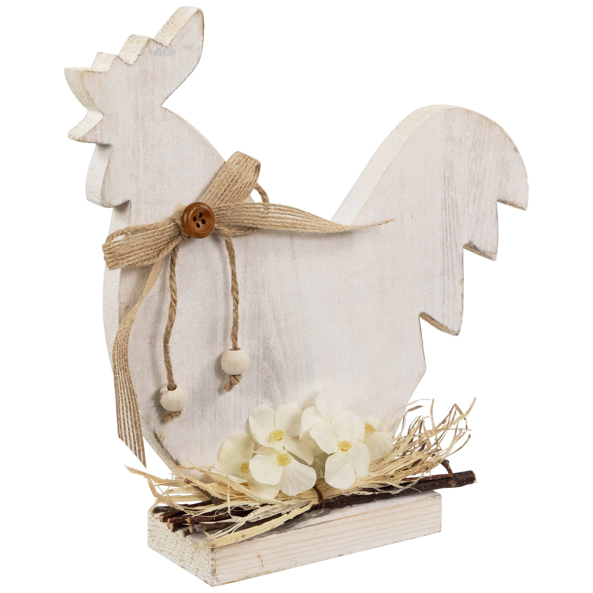 9.5" Distressed Rooster Silhouette Spring Décor