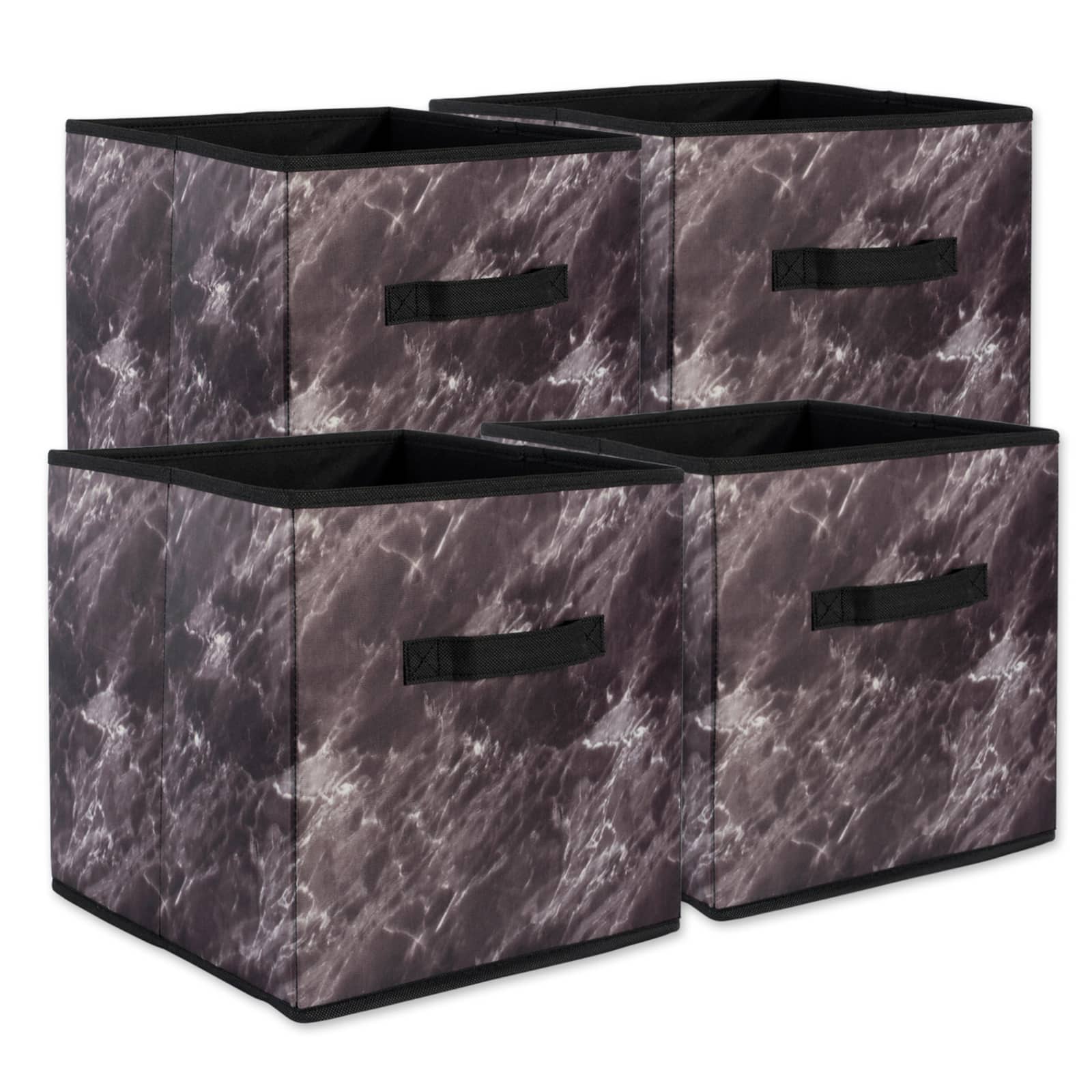DII® Black Marble Cube Laundry Bin Set, 4ct.