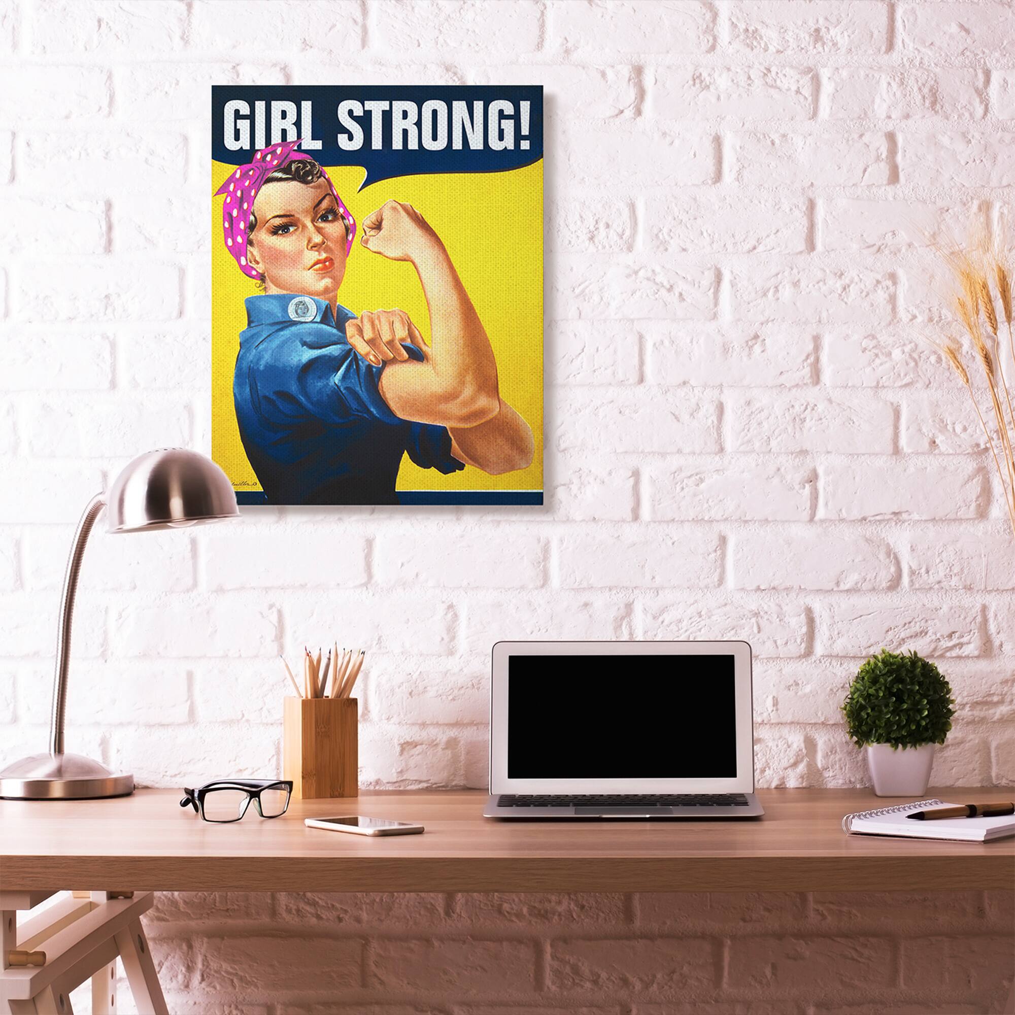 Stupell Industries Girl Strong Vintage Poster Wall Accent