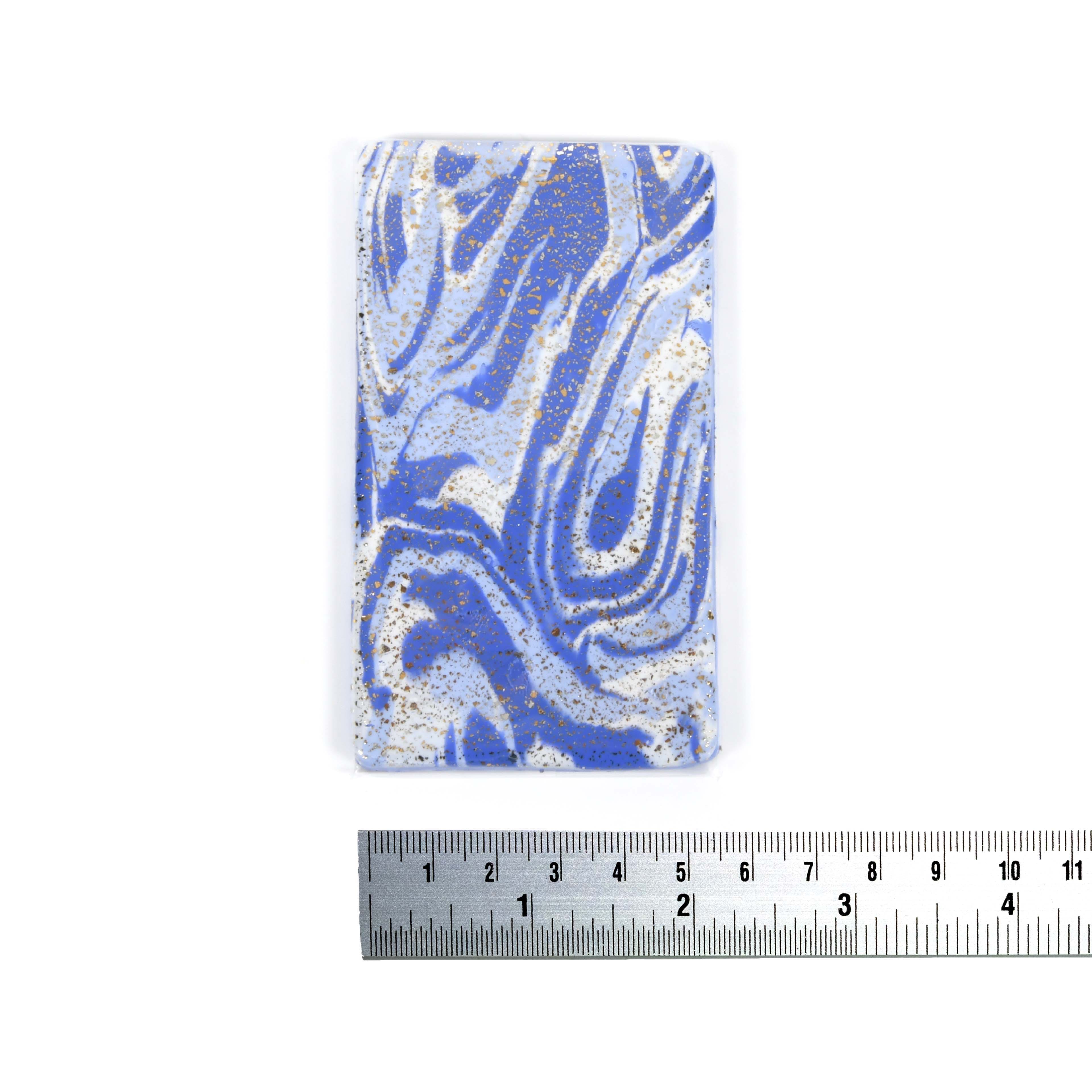 Blue Swirl with Foil Oven Bake Polymer Clay by Bead Landing&#x2122;