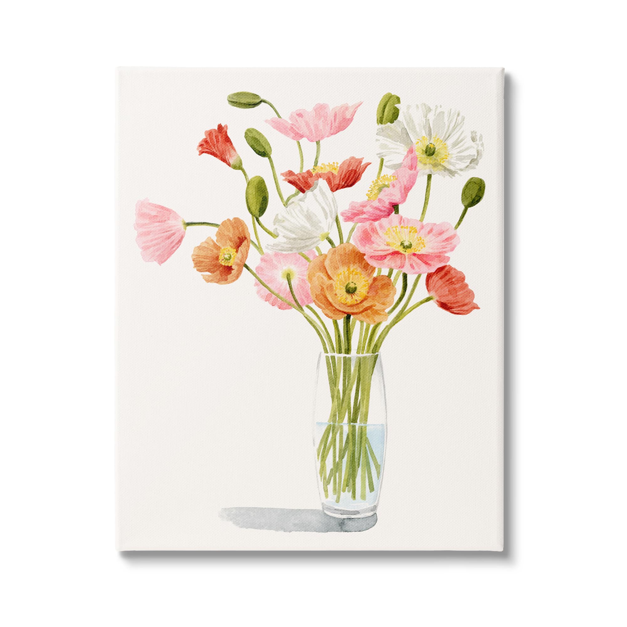 Stupell Industries Vivid Poppies Glass Floral Bouquet Arrangement Canvas Wall Art