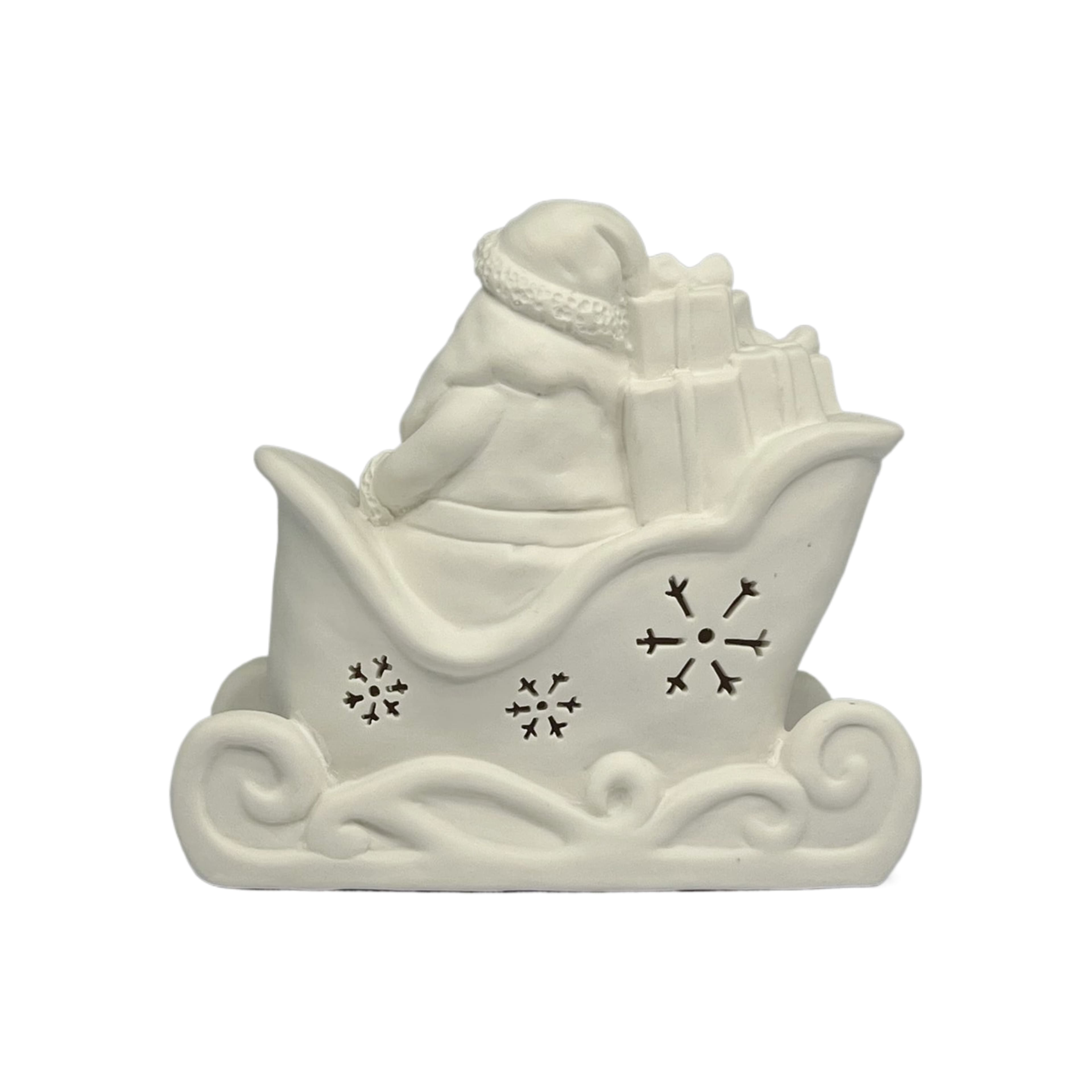 7.5&#x22; LED DIY Ceramic Santa&#x27;s Sleigh D&#xE9;cor by Make Market&#xAE;