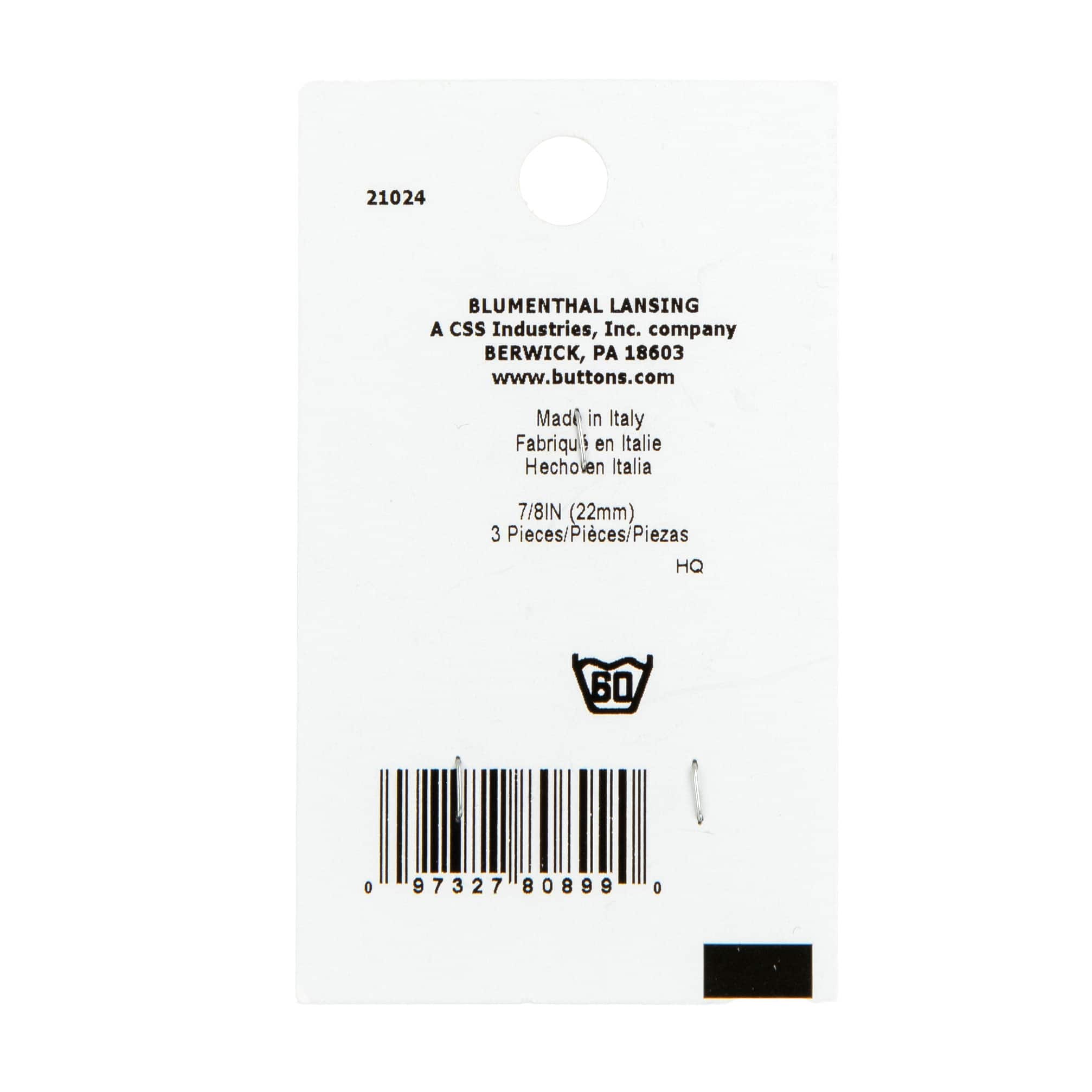 LaMode&#xAE; 7/8&#x22; Black Shank Buttons, 3ct.