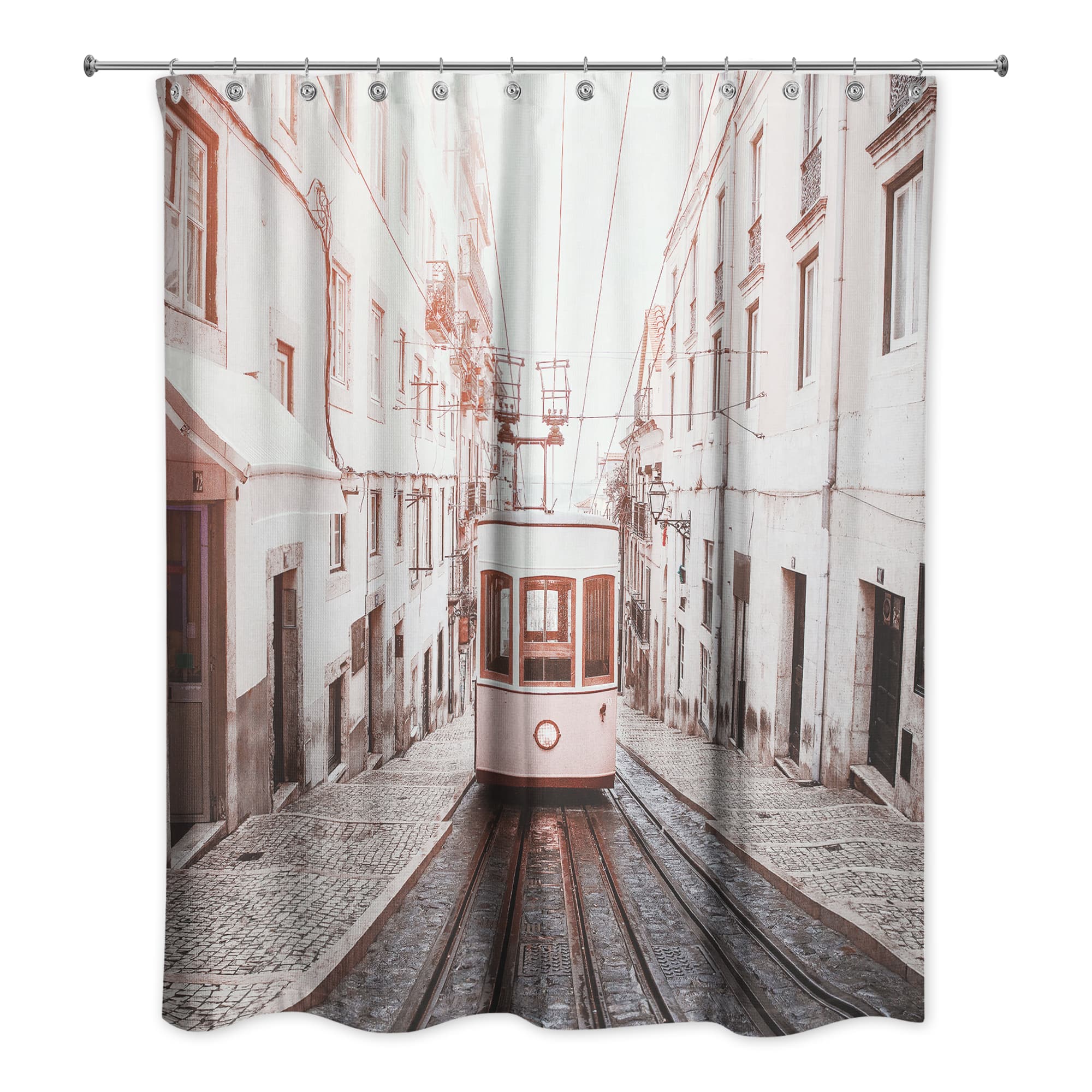 Lisbon Trolley 71" x 74" Shower Curtain