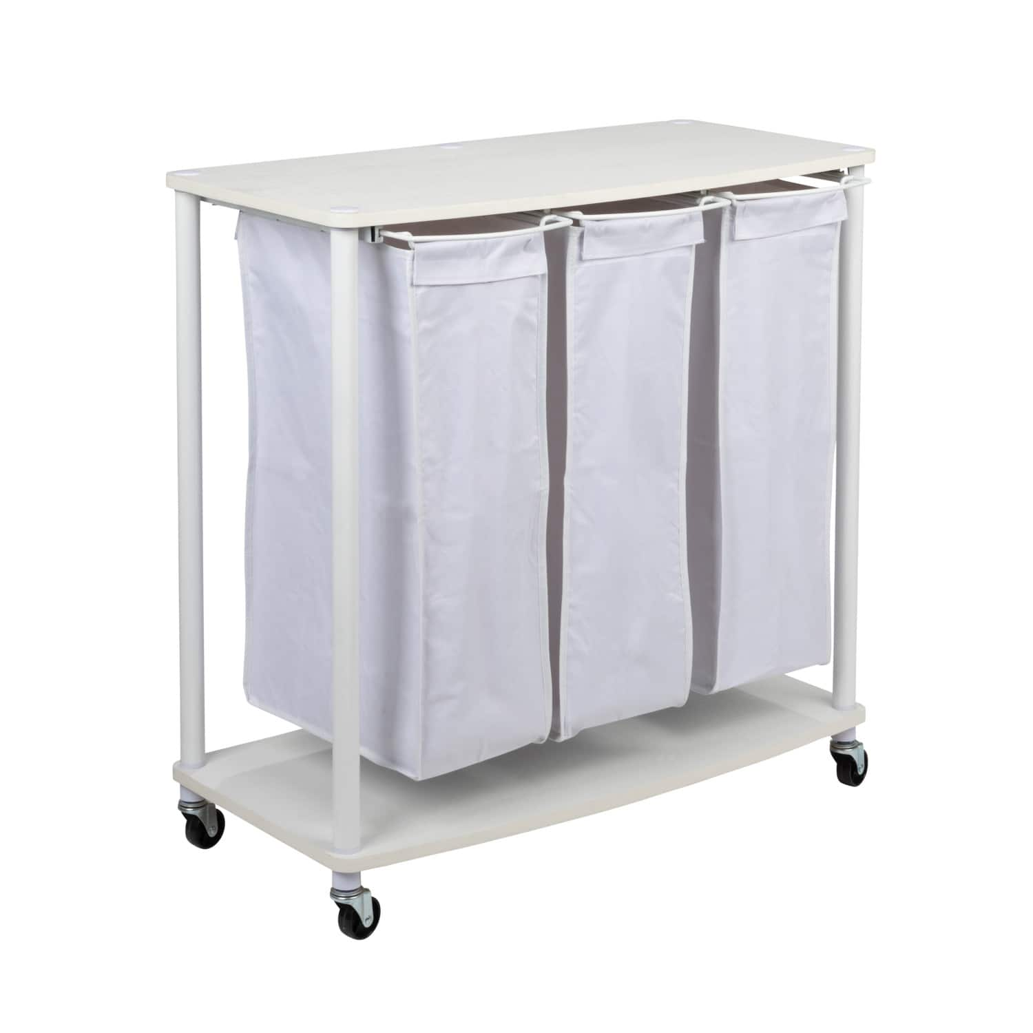 Household Essentials 3-Bag Laundry Sorter with Laminate Shelving