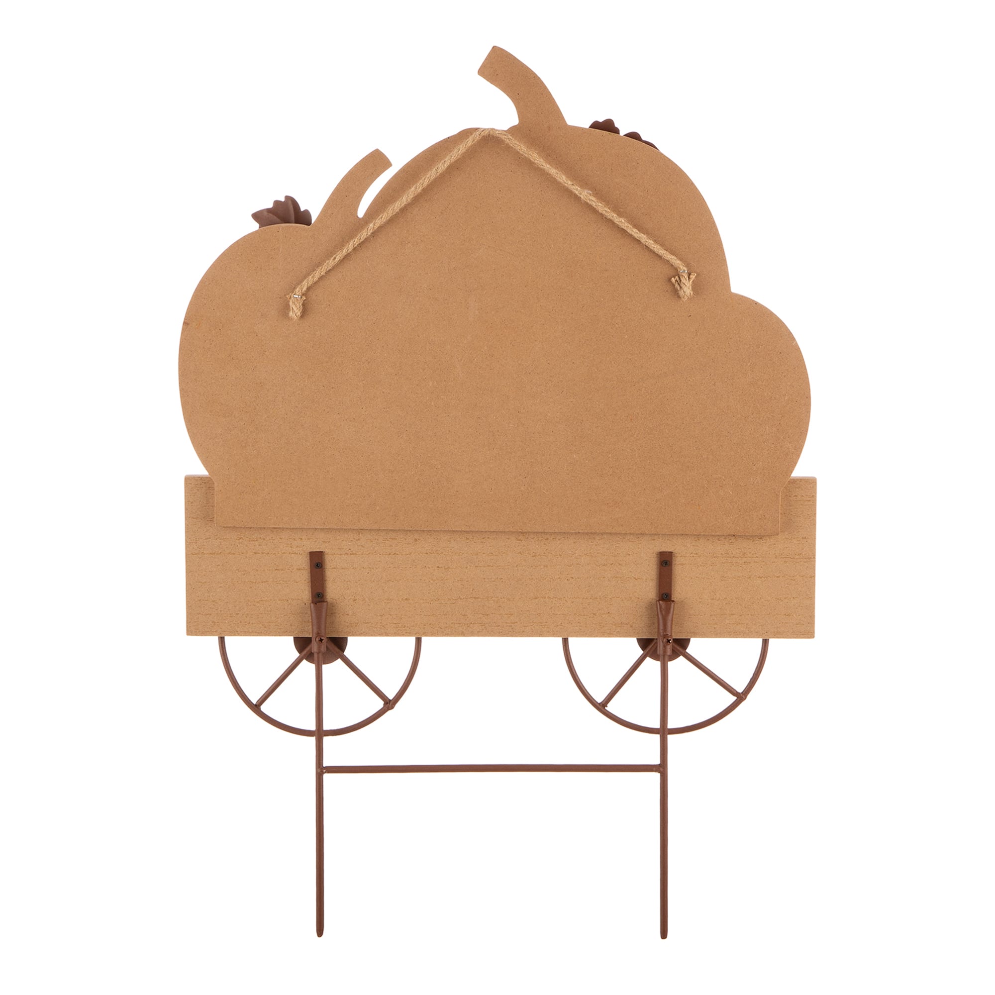 26&#x22; GlitzHome&#xAE; Wooden Pumpkin Cart Yard Stake