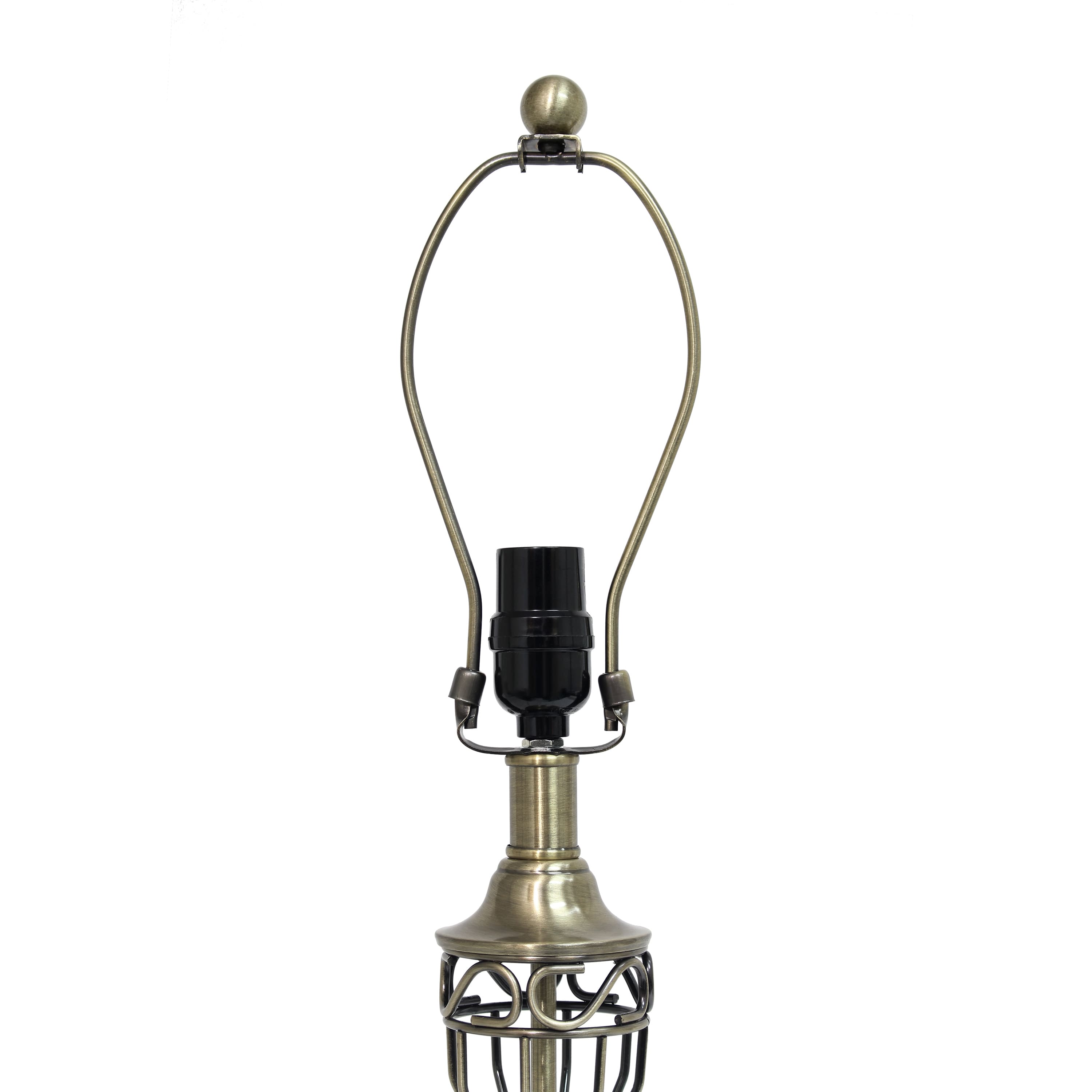 Lalia Home Antique Brass Table and Floor Lamp Set