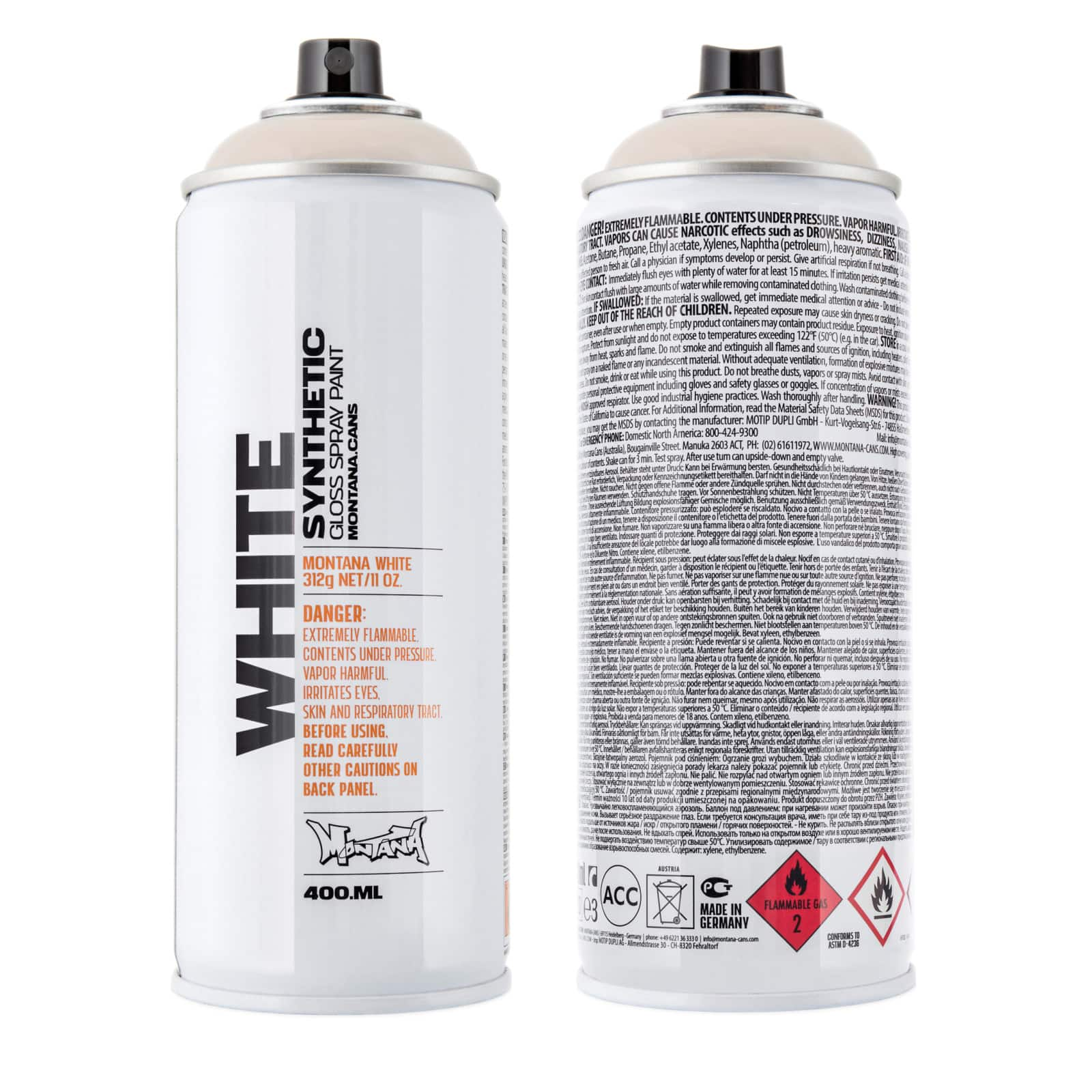 Montana&#x2122; Cans WHITE Spray Paint